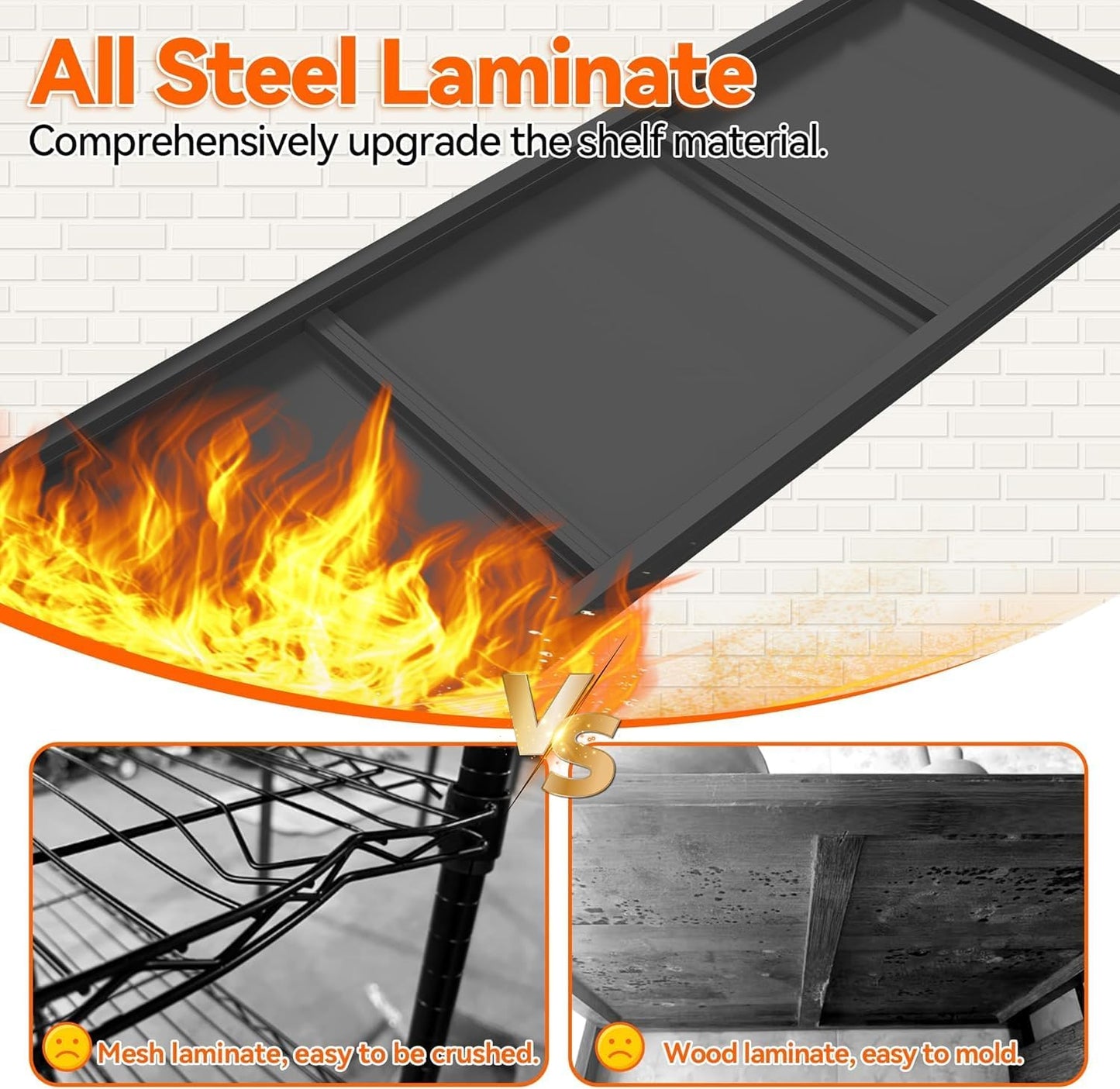 Metal Garage Shelving Unit, Heavy Duty 4-Tier Adjustable Storage Shelf, Steel Shelving,2000 lbs Capacity, Industrial Shelves for Heavy Tools and Equipment (4-Tier 44" H x 16" W x 16" D)