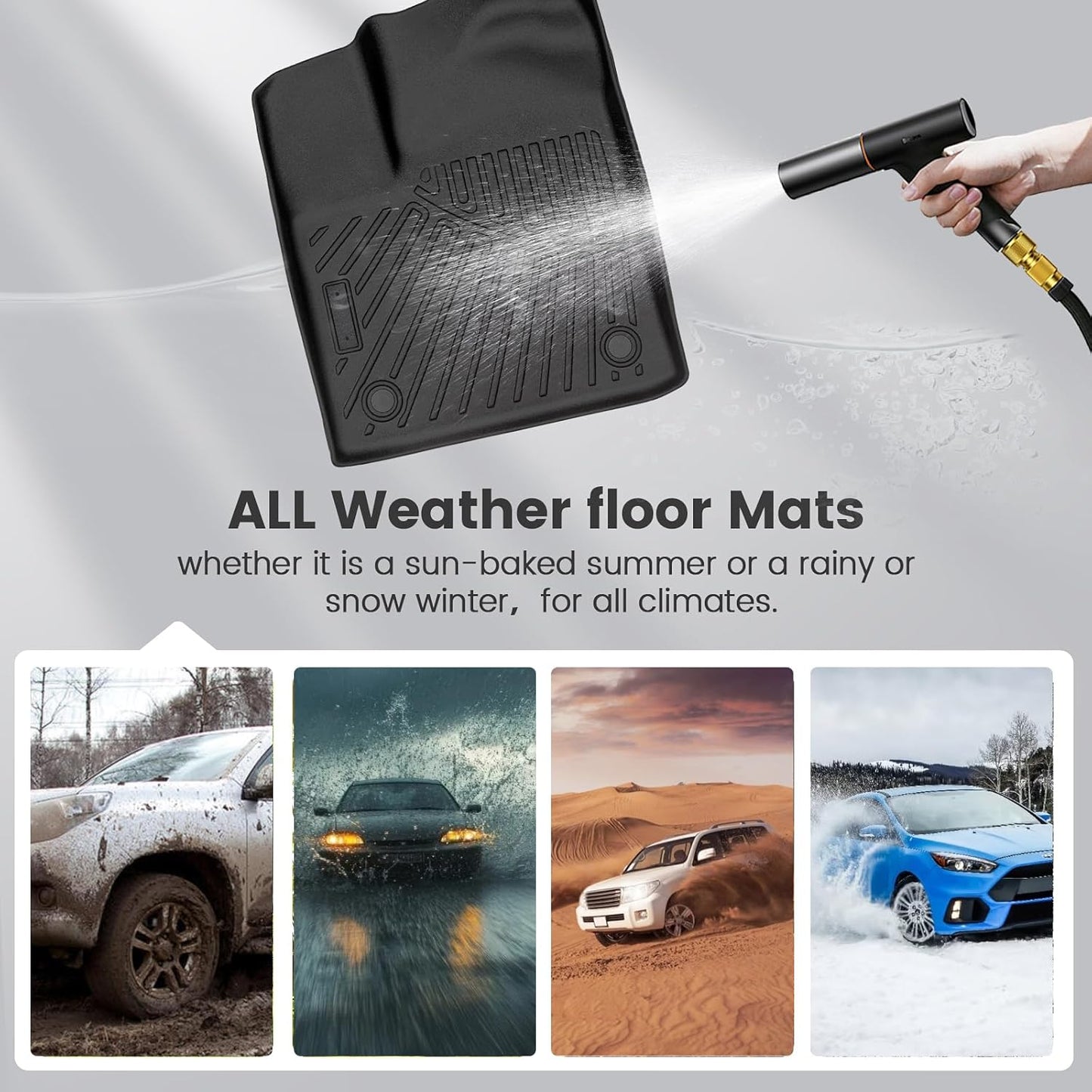 KMF Custom Fit Floor Mats for Nissan Murano 2025 Accessories, All Weather 3D TPE Waterproof Car Floor Liners - Front & Rear 2 Row, Anti-Slip Deep Grooves Car Mats Full Set