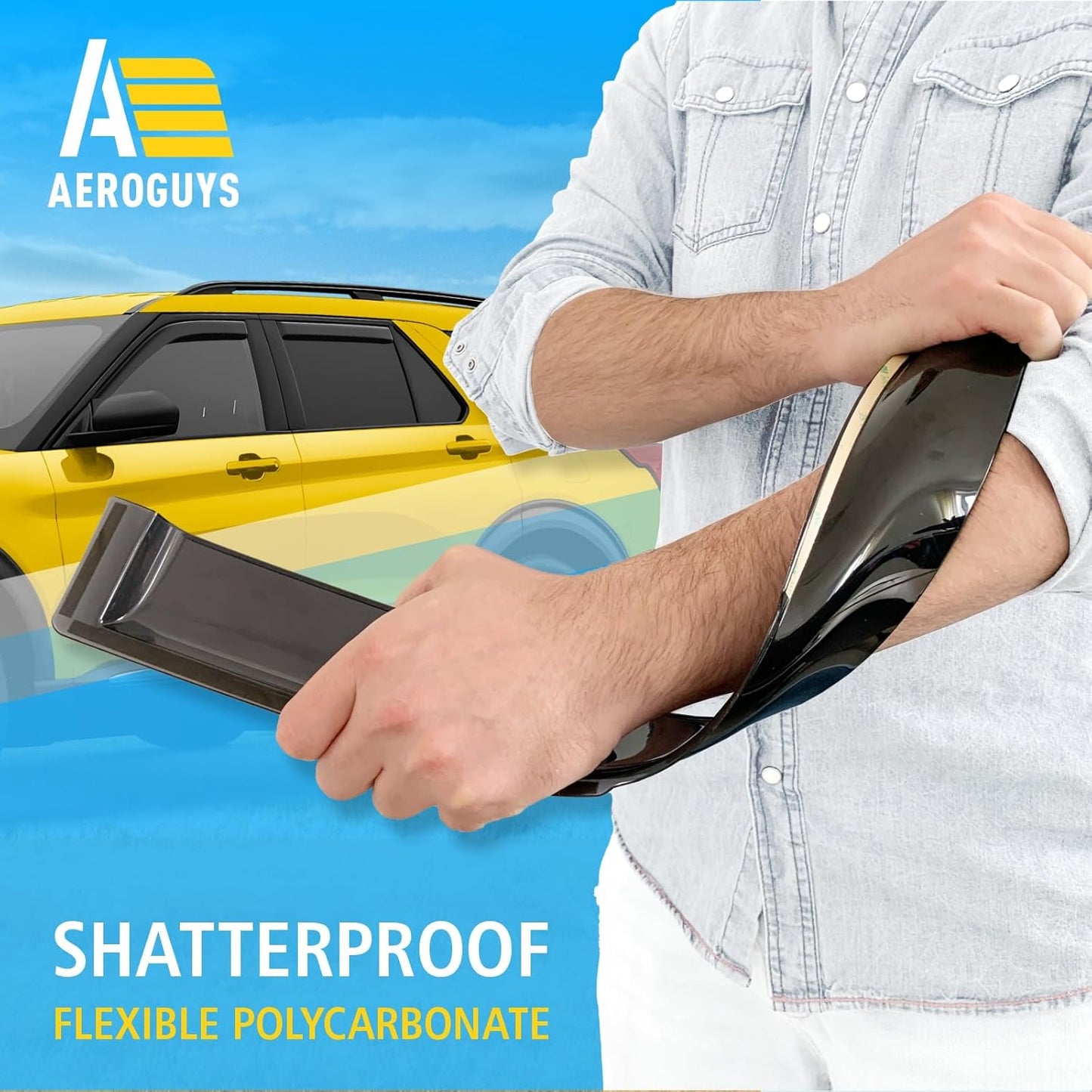 Extra Durable Window Deflectors in-Channel Window Visors Rain Guards Fit for Ford Explorer 2020-2025, Sun Visors, Wind Vent for Shades, Exterior Car Accessories - 4 pcs. AG0902