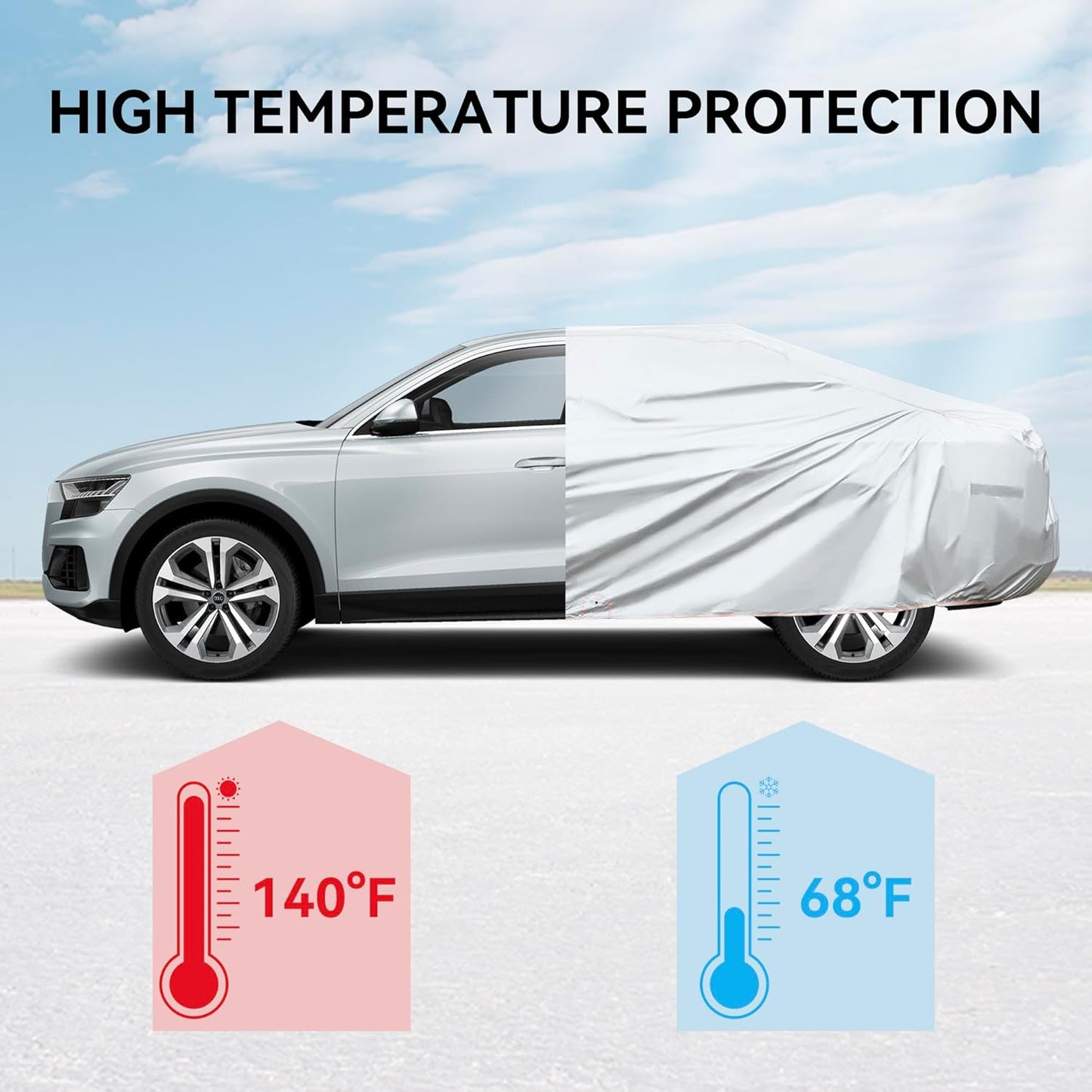 7-Layer Waterproof SUV Car Cover Fit for Honda CRV CR-V (2006-2024),Snowproof Outdoor Car Cover for Automobile All Weather with Door Zipper & Inner Cotton