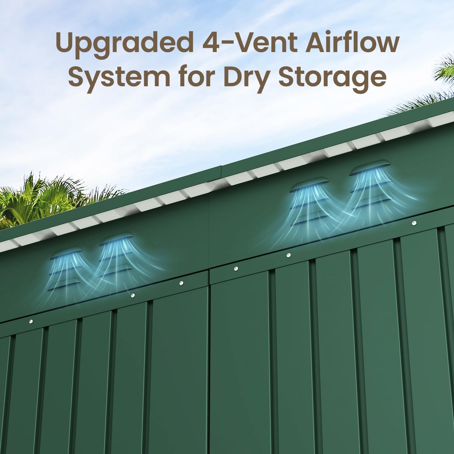 Bealife 6' x 4' Outdoor Storage Shed Clearance, Metal Outdoor Storage Cabinet with Double Lockable Doors, Waterproof Tool Shed, Backyard Shed for Garden, Patio, Lawn (Green)