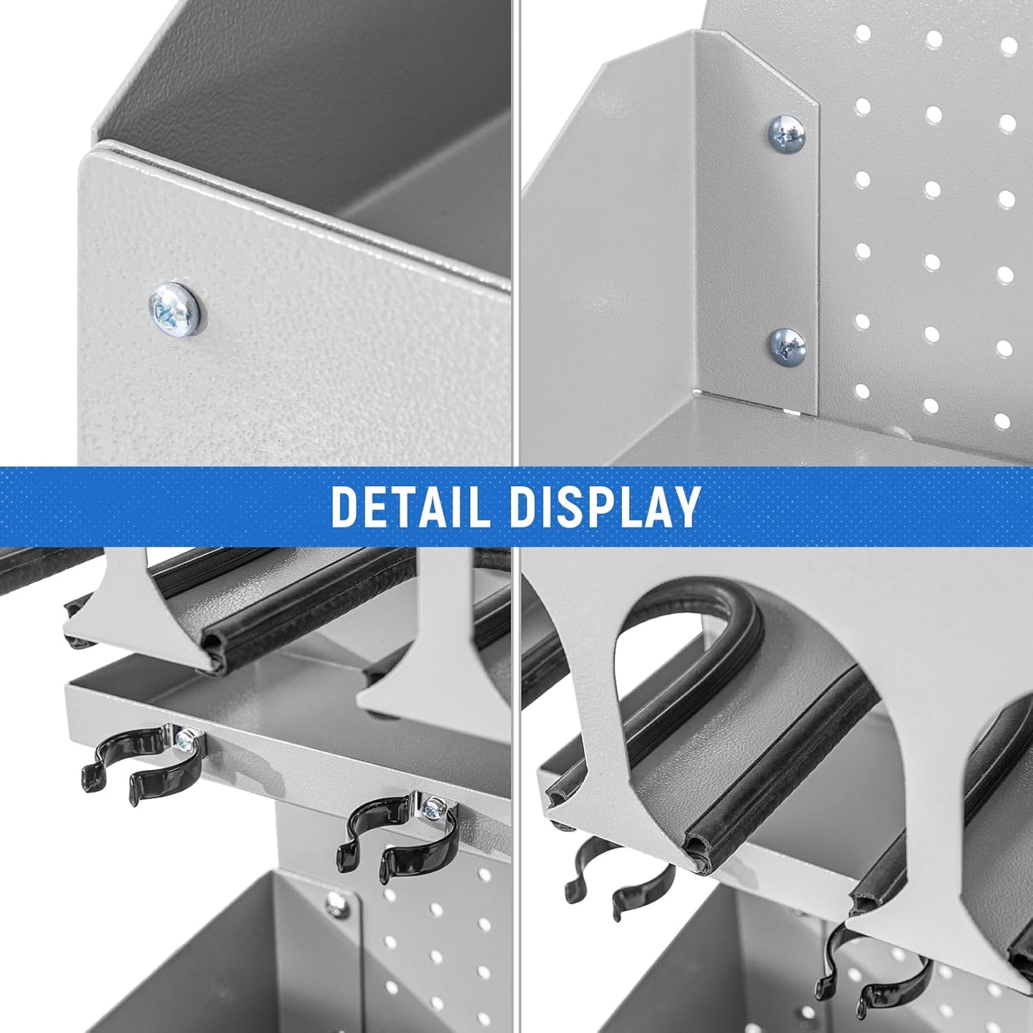 AA Products P-SH-Power Tool Organizer Wall Mount Designed for 16''D Van Shelving Storage, Three Layer 16" W Steel Power Tool Charging Station Organizer