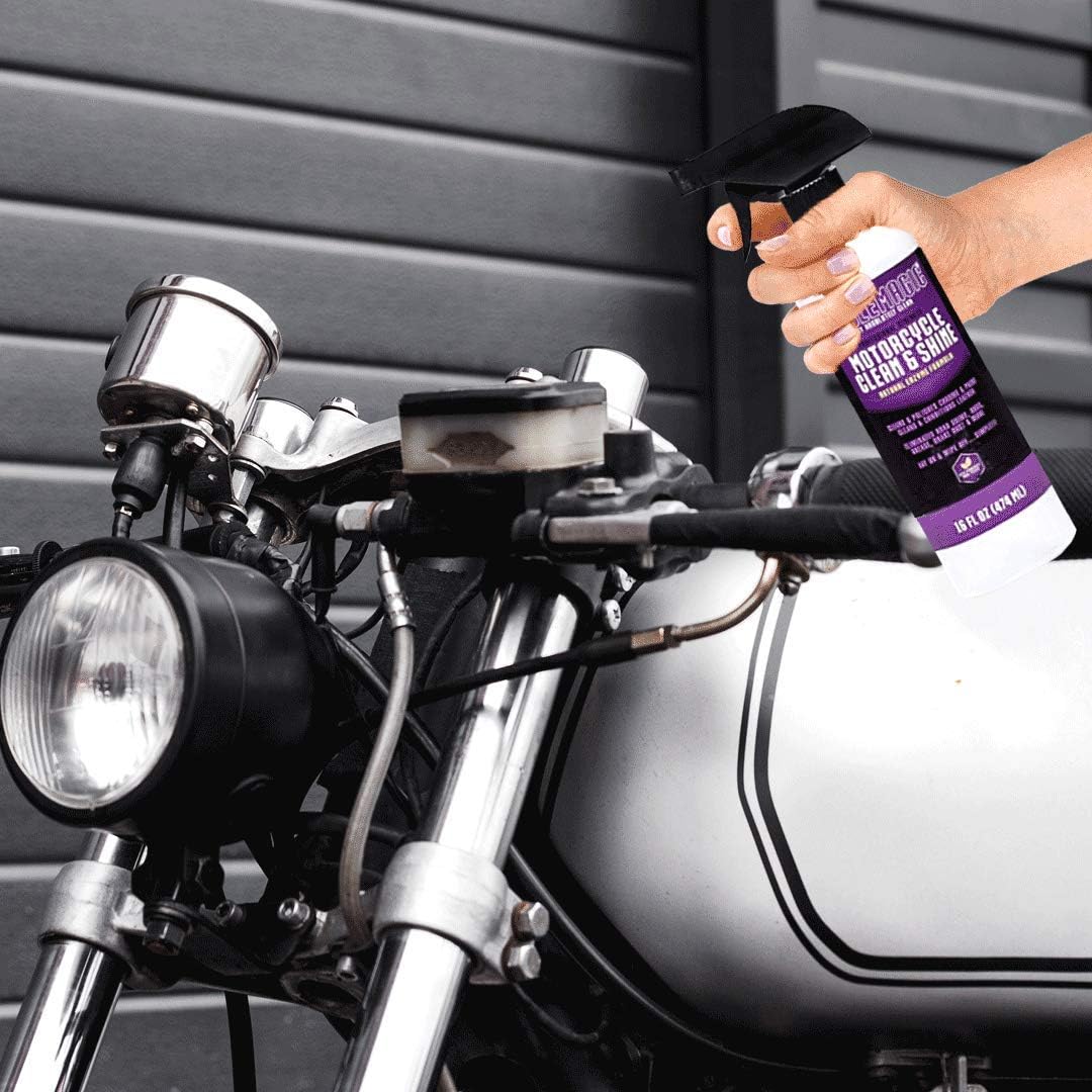 CycleMagic Motorcycle Clean and Shine - Motorcycle Cleaner & Conditioner | Chrome, Leather, Paint & More | Eliminates Bug Grime, Brake Dust, Dirt & Debris | USA Made (128oz Refill (Save 50%))