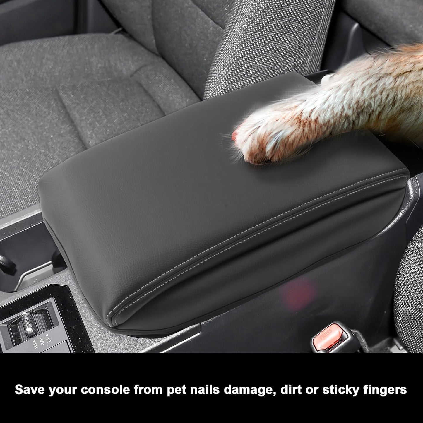 SXCY for 2024 2025 Land Cruiser Armrest Cover for Toyota Land Cruiser 2025 Center Console Cover 2024 2025 Land Cruiser Center Console Cover for 2025 Land Cruiser (White Line (Pad))