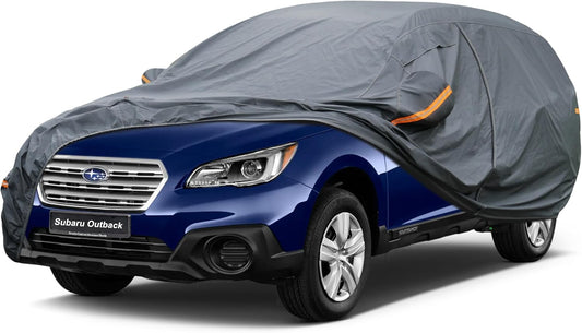 Premium Car Cover Custom Fit Subaru Outback (1994-2019), 16 Layers Heavy Duty Car Cover Waterproof All Weather with Zipper Door for Sun Rain Snow Dust Uv Protection
