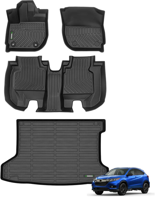 ANBINGO® Floor Mats & Cargo Liner for 2016-2022 HR-V FWD, LX | Sport | EX | EX-L, HRV All Weather TPE Car Mats Waterproof Non-Slip Trunk Mat, Set