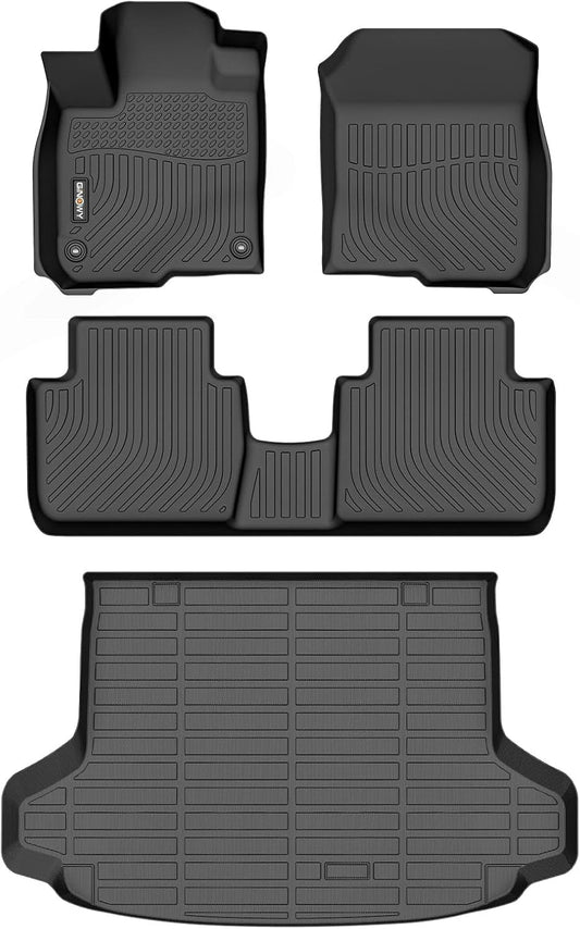 GINOWY-Floor Mats & Cargo Liner for Honda HRV & HR-V Hybrid 2023-2025 2026, TPE All Weather 2025 HRV Car Mats, Waterproof Anti-Slip HRV 2024 Trunk Mat, HRV Floor Liners Accessories Black