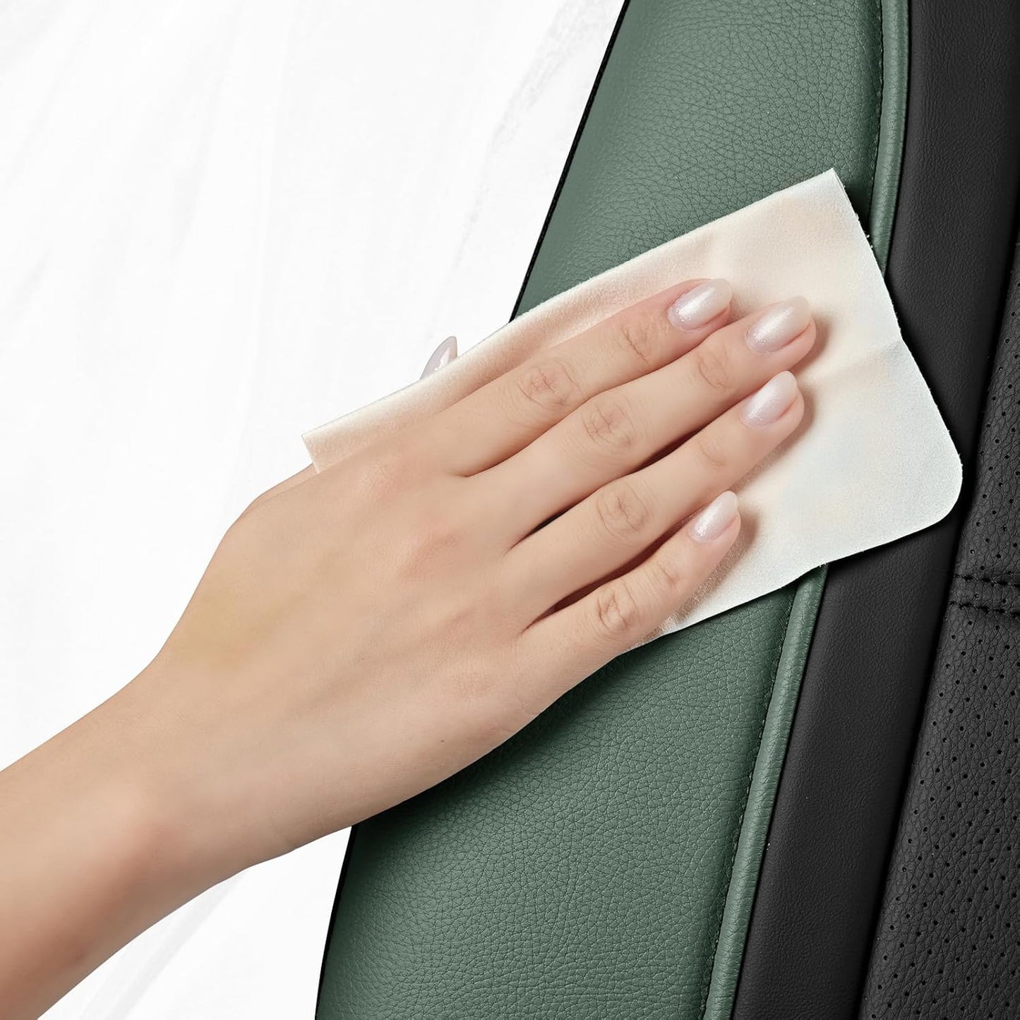 Road Comforts Leather Seat Covers, Breathable Car Seat Covers Full Set for Men,Airbag Compatible, Automotive Seat Covers Set Universal Fit Most Cars,Vans,Truck,SUV