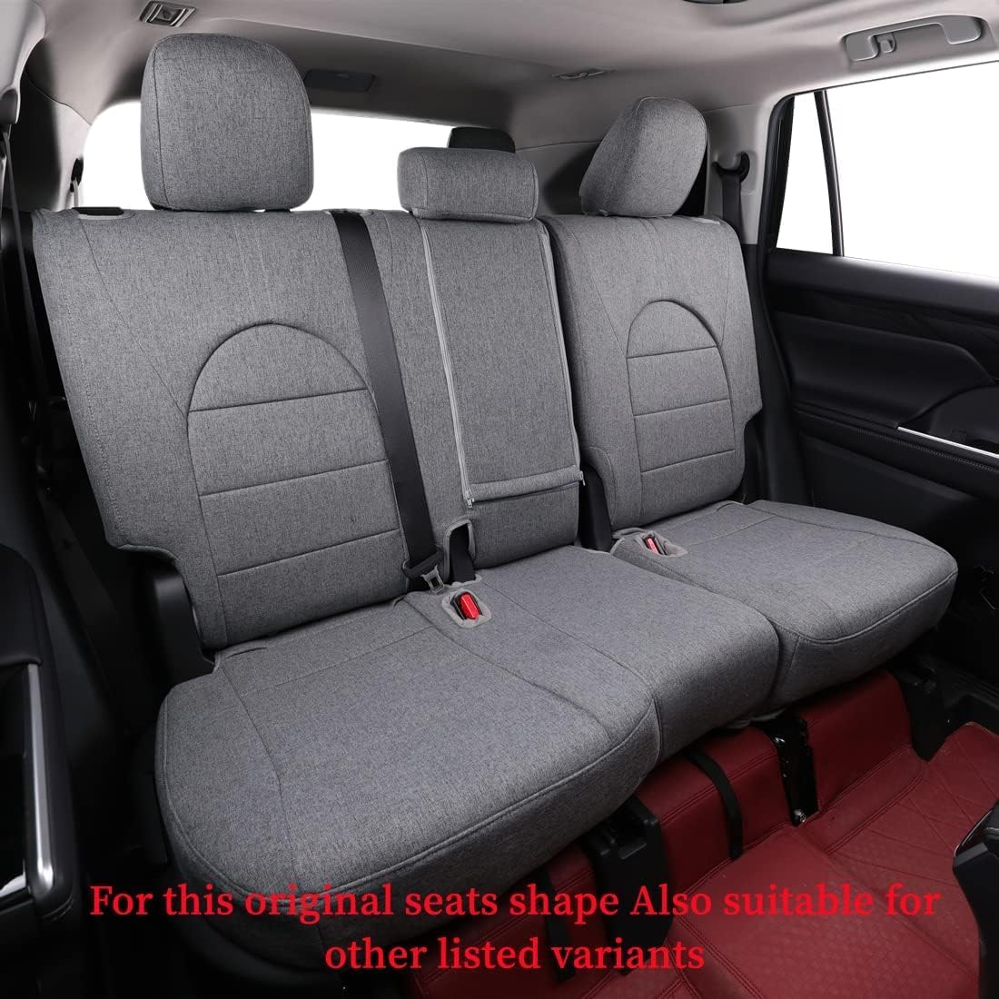coverdream Custom Fit Camry Car Seat Covers for 2025 Toyota Camry XLE,XSE,Full Coverage Polyester Seat Protector(Full Set,Gray)