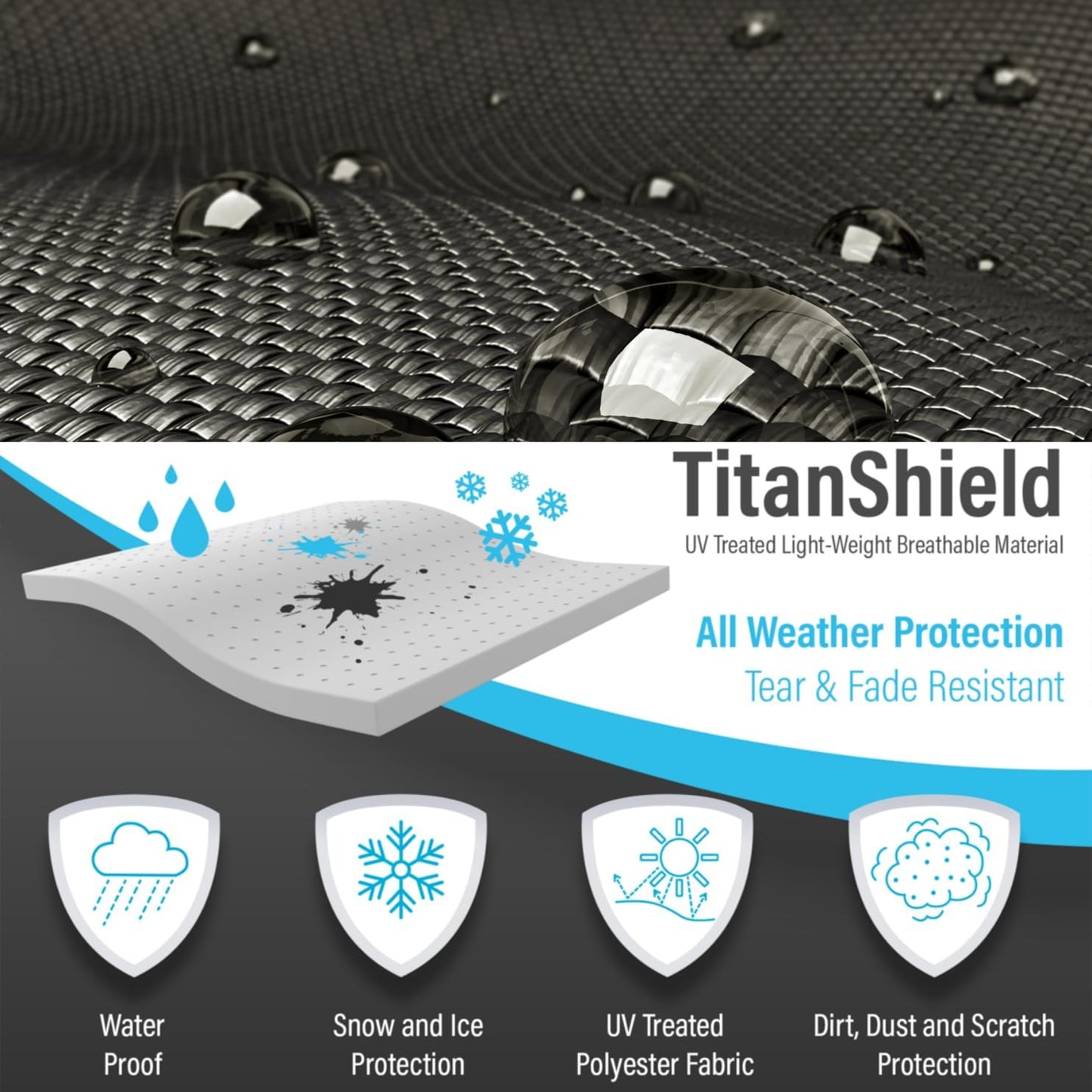 Deluxe Motorcycle Cover, Waterproof All Weather Outdoor Protection Universal Motorcycle Cover, Fade & Tear Proof Polyester fits Motorbike up to 97" L