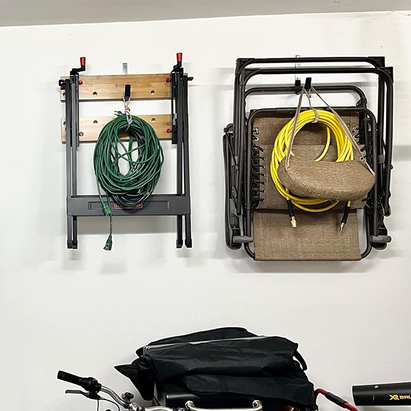 AccEncyc Heavy Duty Garage Hooks, 2Pcs Stainless Steel Wall Mount Hooks, 50lb Weight Capacity, for Garden Hose, Bike, Ladder, Tool Organizer