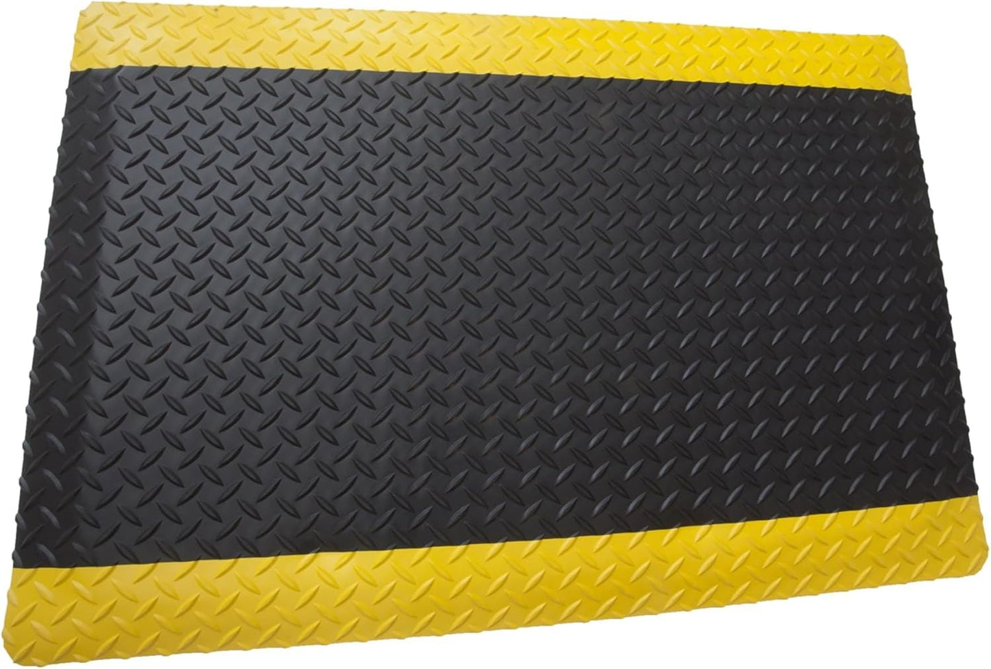 Rhino Mats, American Classic Diamond Anti-Fatigue Mats, Industrial Ergonomic Comfort Standing Mat for Work, Home, Garage, Office, Kitchen or Anywhere (Black/Yellow 1" Thick, 3 FT. x 5 FT.)