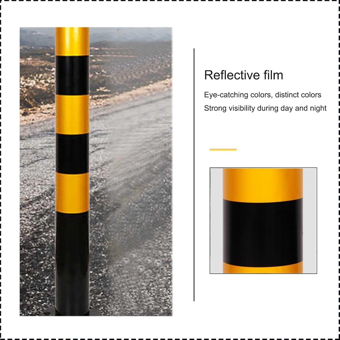 Safety Barrier Bollard for Driveways, Parking Bollard for Warehouse, Traffic Barricade Cones, Parking Stopper for Garage, for Construction Sites etc(Black (1PCS))