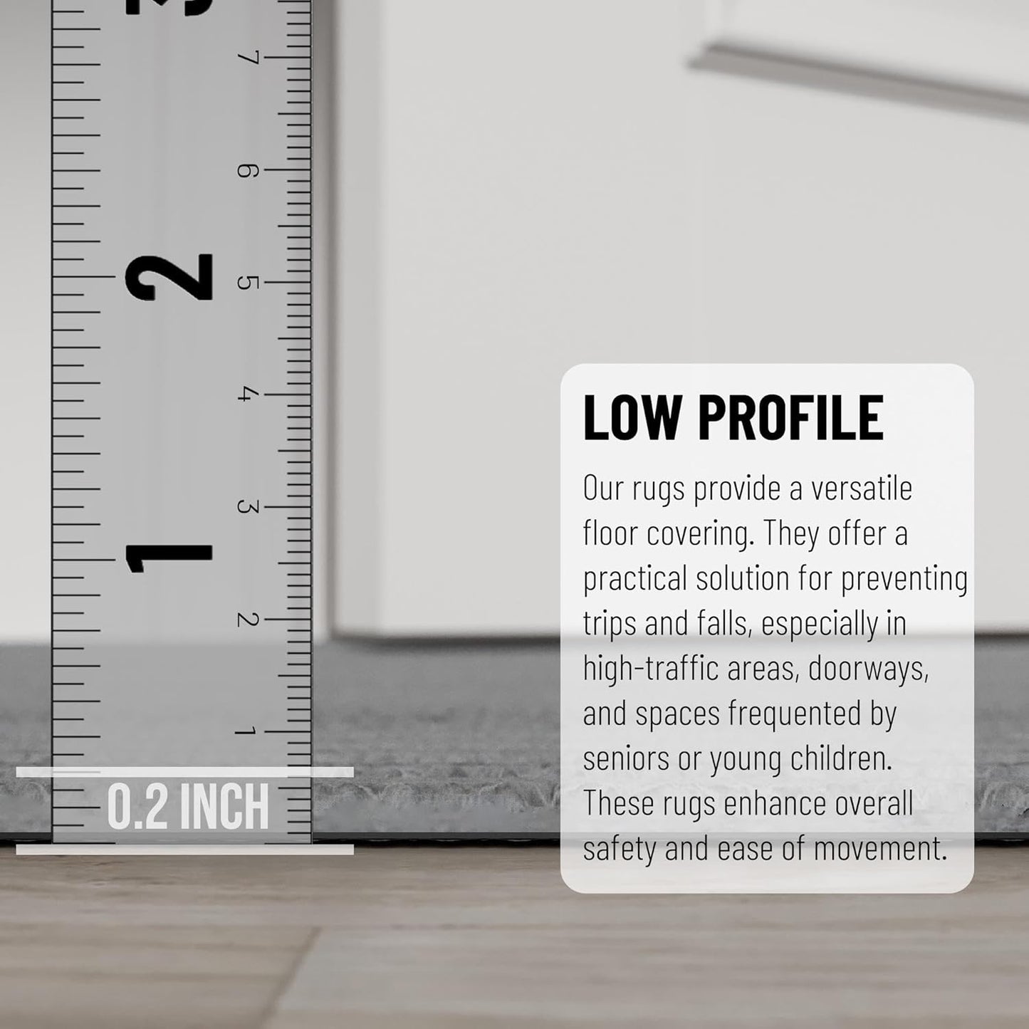 Ottomanson 2'7" x 12' Hallway Runner with Scraper Pile - Extra Durable Non-Slip Rug Mat for Indoor & Outdoor Use - Ideal for Kitchen, Entryway & Garage - High-Traffic Carpet, Gray