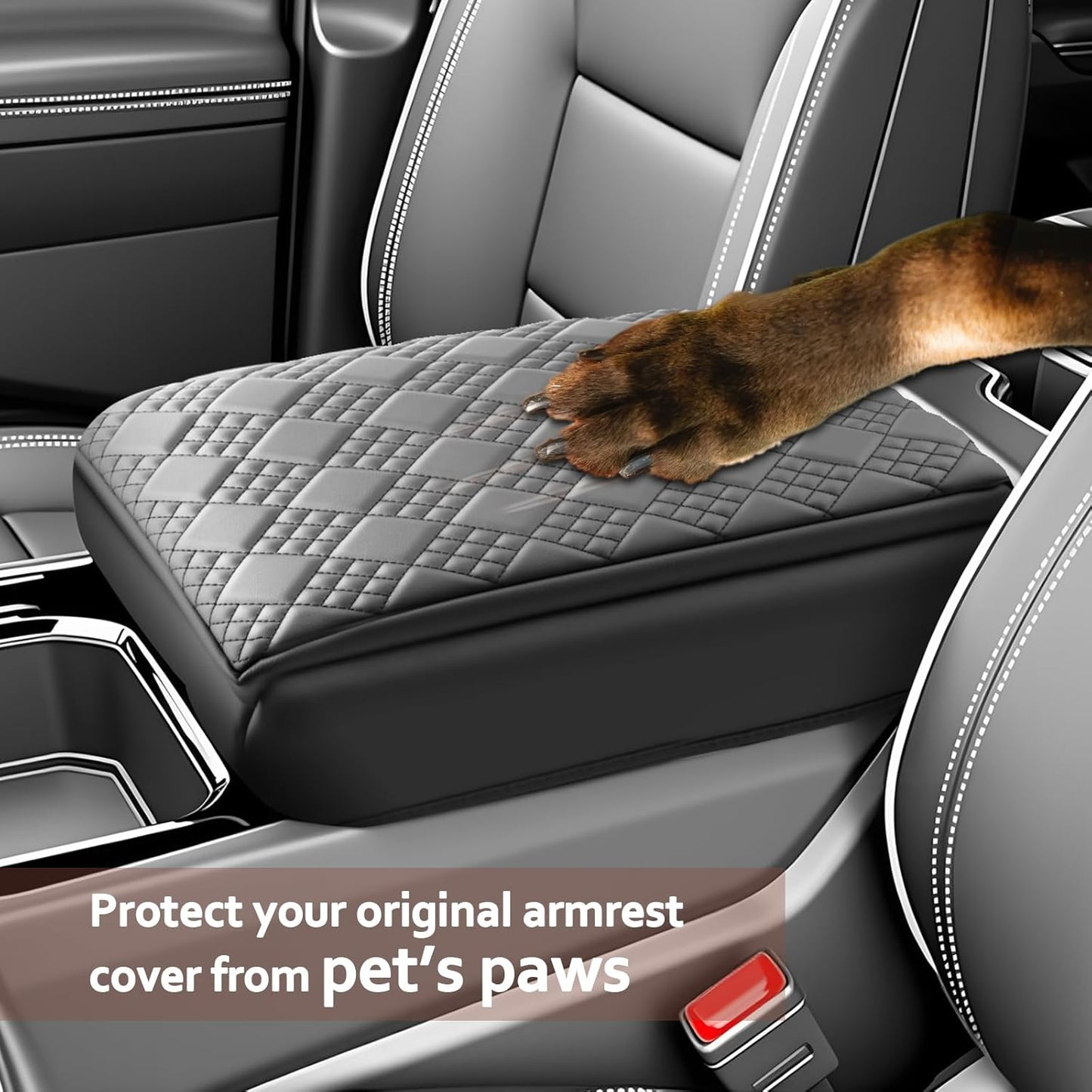 SKTU 2024 2025 2026 Chevy Silverado EV Center Console Cover Silverado EV Armrest Cover Silverado EV Console Pad [Durable, Soft] 2024 2025 2026 Chevy Silverado EV Accessories Console Cushion (Thicken)