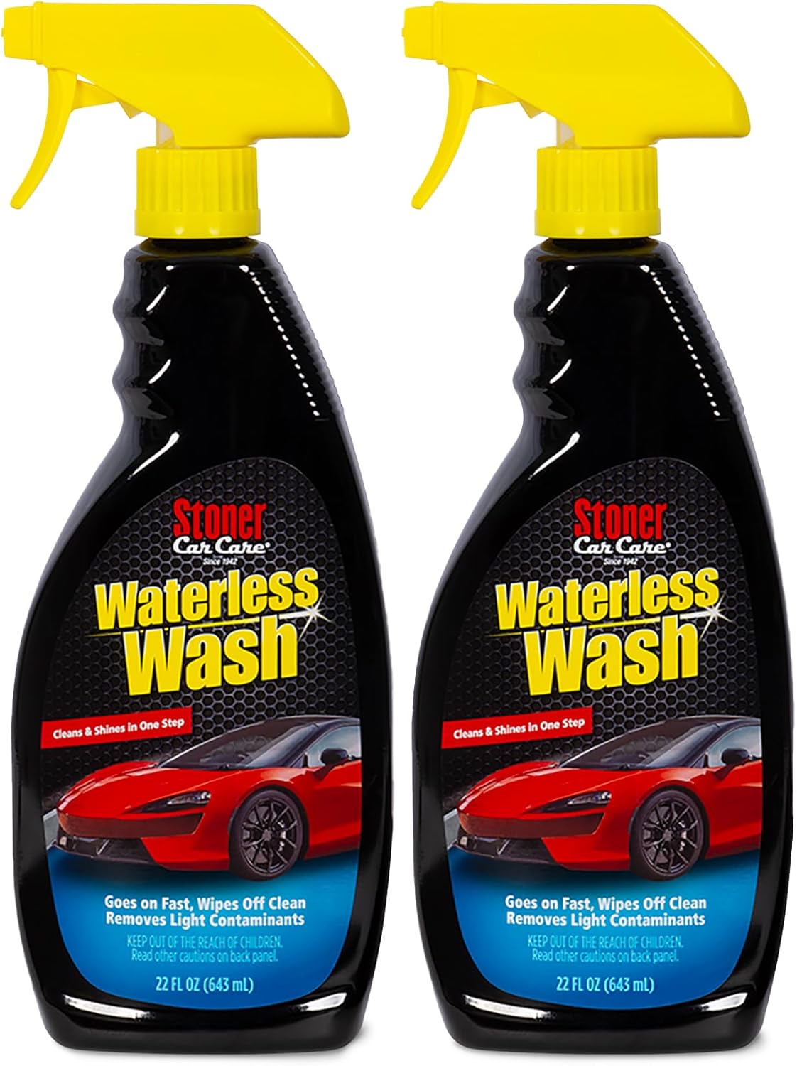 Stoner Car Care 92604-2PK Waterless Wash Car Detailing Spray – Safe, Scratch-Free Formula Quickly Cleans, Shines & Protects Cars, Trucks, Boats, Motorcycles, RVs & More – 22 Fl Oz, Pack of 2