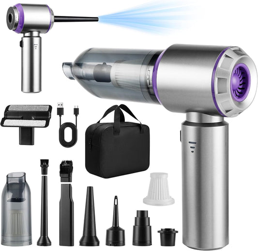 Car Vacuum Portable Cordless,21000PA High Power,Mini Vacuum Cleaner,4-in-1 With Brushless Motor,Air Blower,Handheld Vacuum Cordless,3 Gear Adjustment,Car Vacuum Cleaner Suitable for Cars,Home,Outdoors