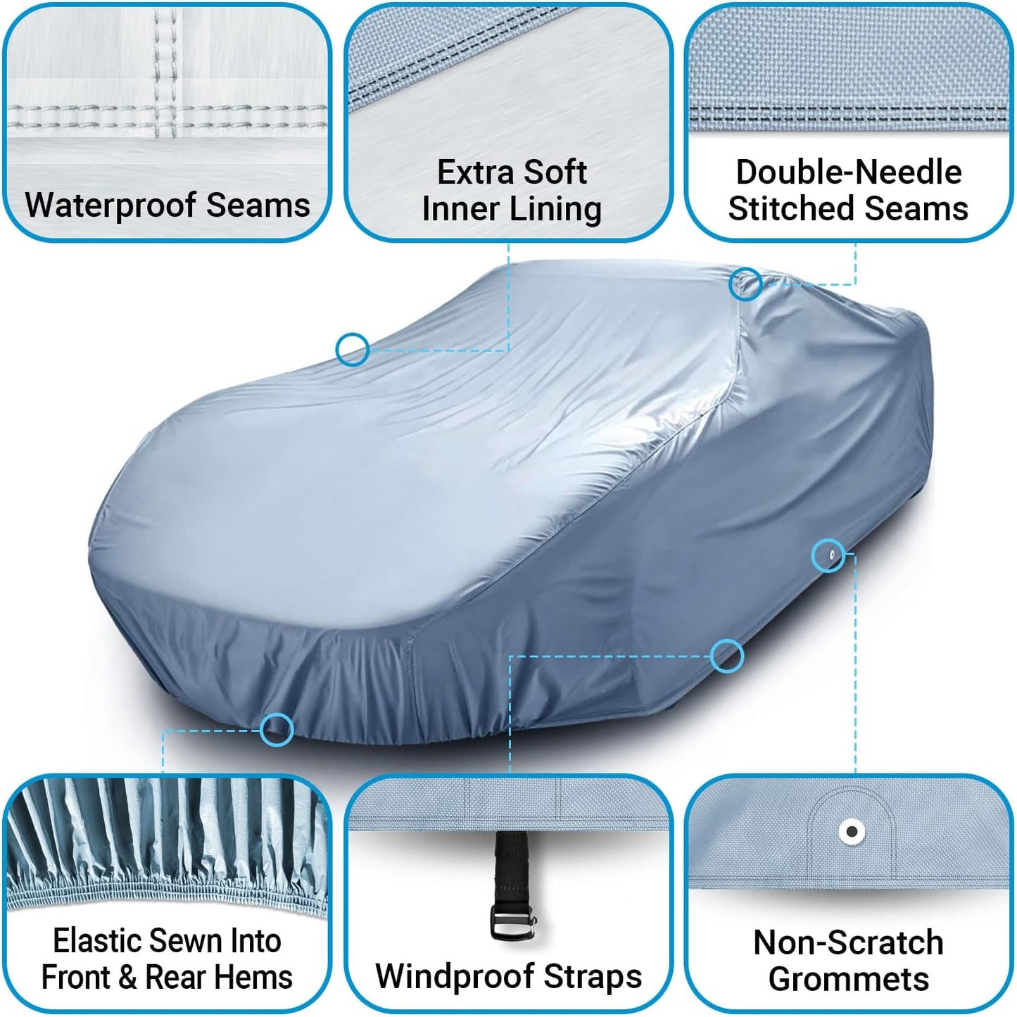 iCarCover Premium Car Cover for 1962-1970 Buick Wildcat Heavy Duty Waterproof All-Weather Automobiles Custom Fit Indoor Outdoor UV Snow Protection Covers with Straps and Bag