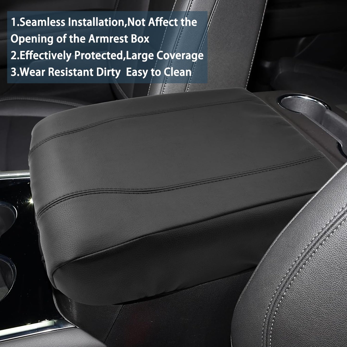 Ruiya 2025 Tahoe/Suburban Center Console Cover, for Chevy 2025 Tahoe/Suburban Accessories Soft Comfy Armrest Lid Cover Compatible with 2021-2025 Chevy Tahoe/Suburban RST/LS/LT/Premier/High Country