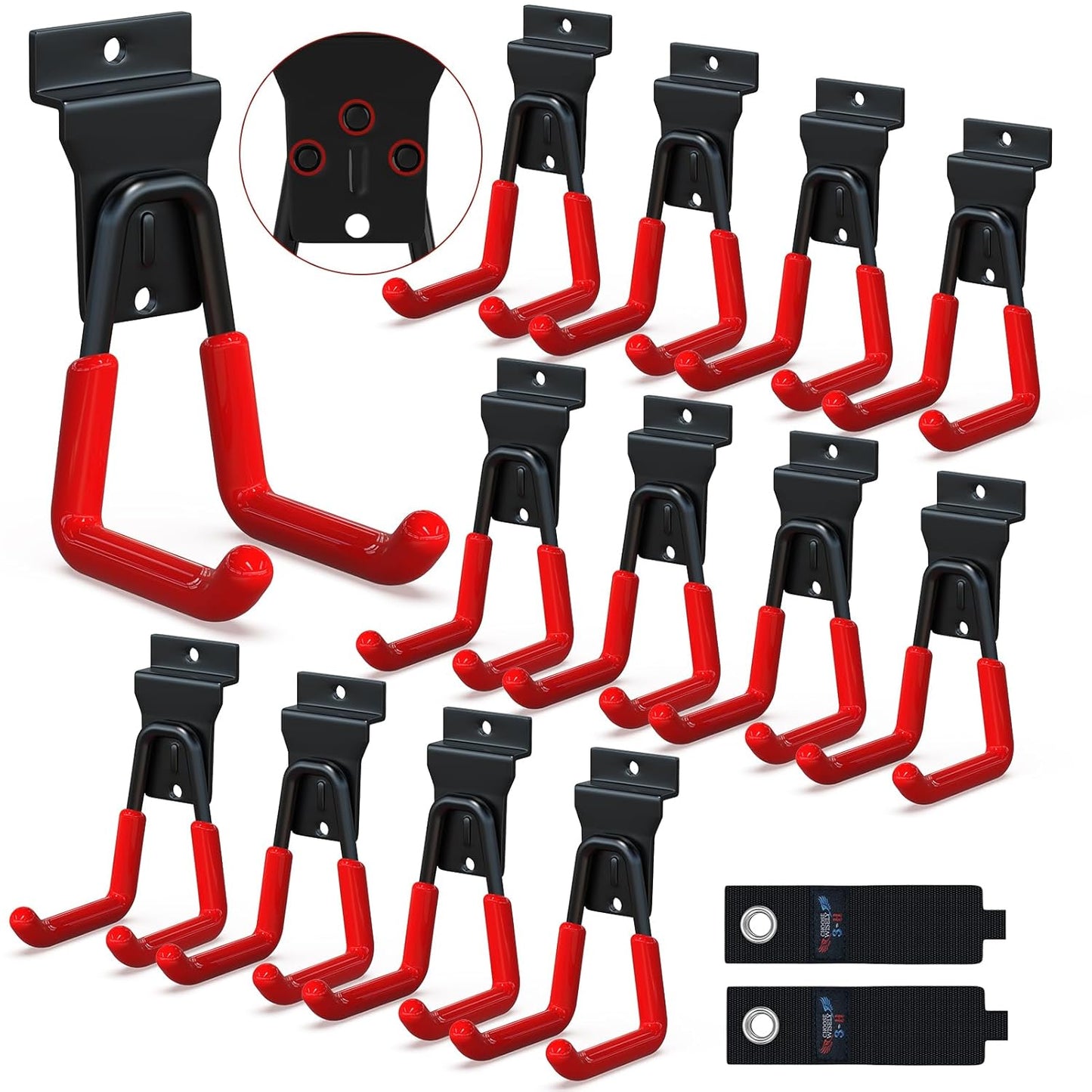3-H Slat Wall Hooks 12 Pack 4.5 Inch, Slatwall Hooks U Shape,Slatwall Accessories Heavy Duty for Space Saving Used as Proslat Accessories(Red)