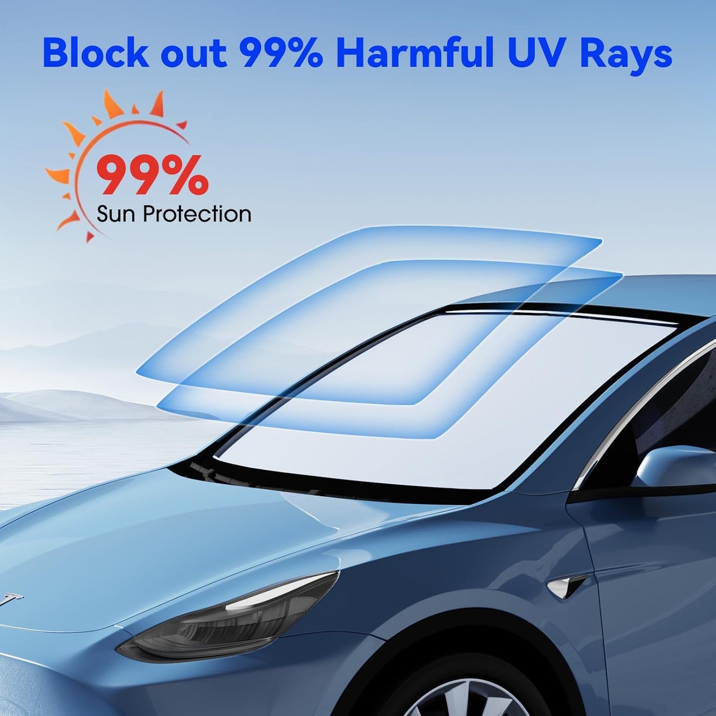 helloleiboo Foldable Car Windshield Sun Shade Umbrella 360°Rotating 55"x30"Sunshade for Car Windshield Front Window Reflective Polyester Blocks Heat Automotive Interior Sun Protection for Cars Trucks