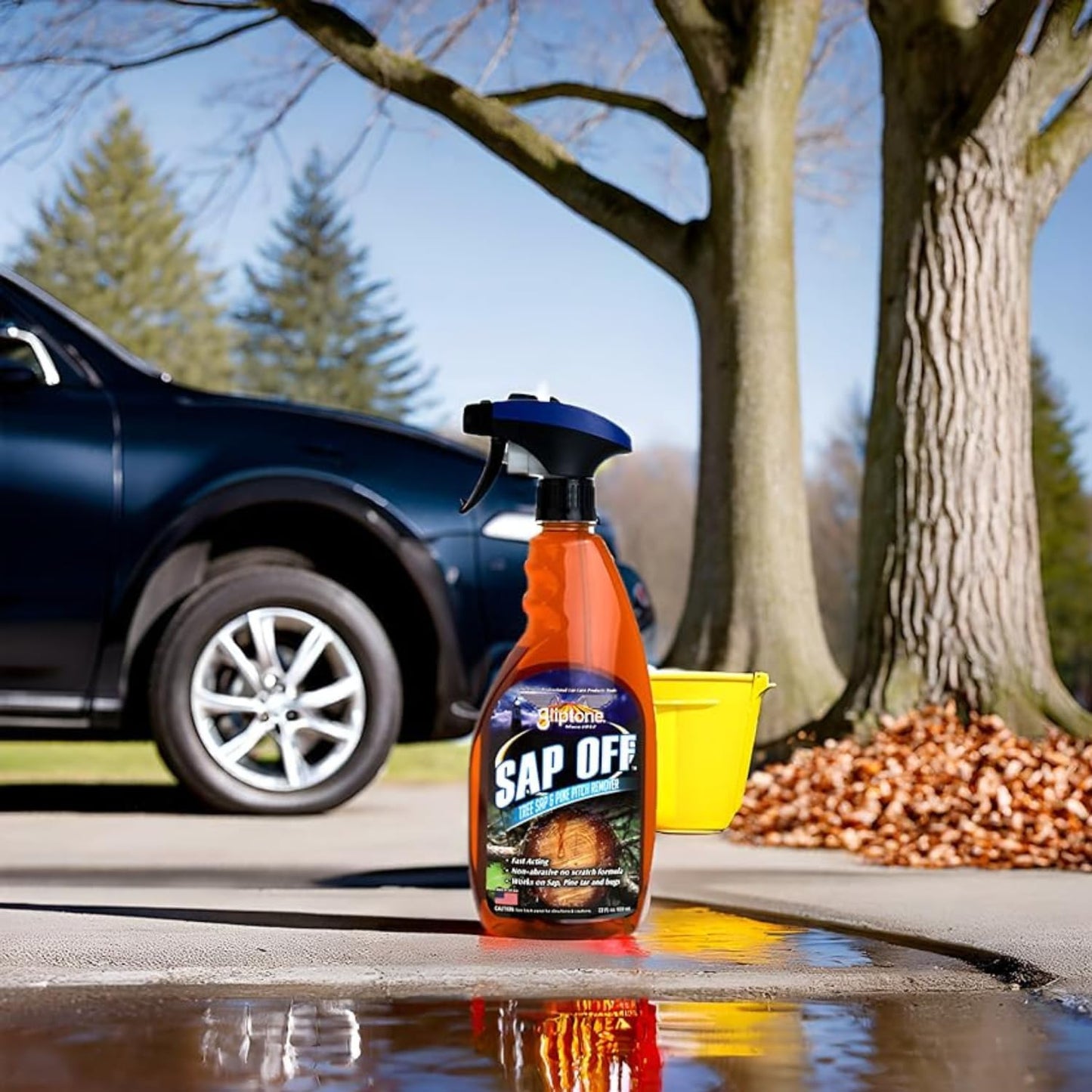 Sap Off, Fast-Acting Sap, Pine Tar & Bug Remover Spray, 22 Fl Oz, Non-Abrasive Formula Safe for Paint, Glass & Plastic, Removes Dried-On Sap, Tar, and Bug Residue Quickly