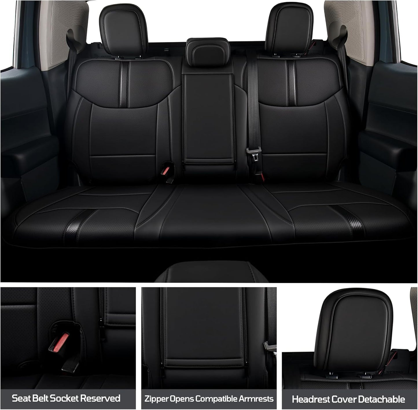 for Ford Maverick Custom Car Seat Covers Full Set,Full Coverage Design Car Seat Compatible with Airbags ,Easy to Install leather Seat Covers,Fit Ford Maverick 2022-2025 XL XLT Lariat Models (Black)