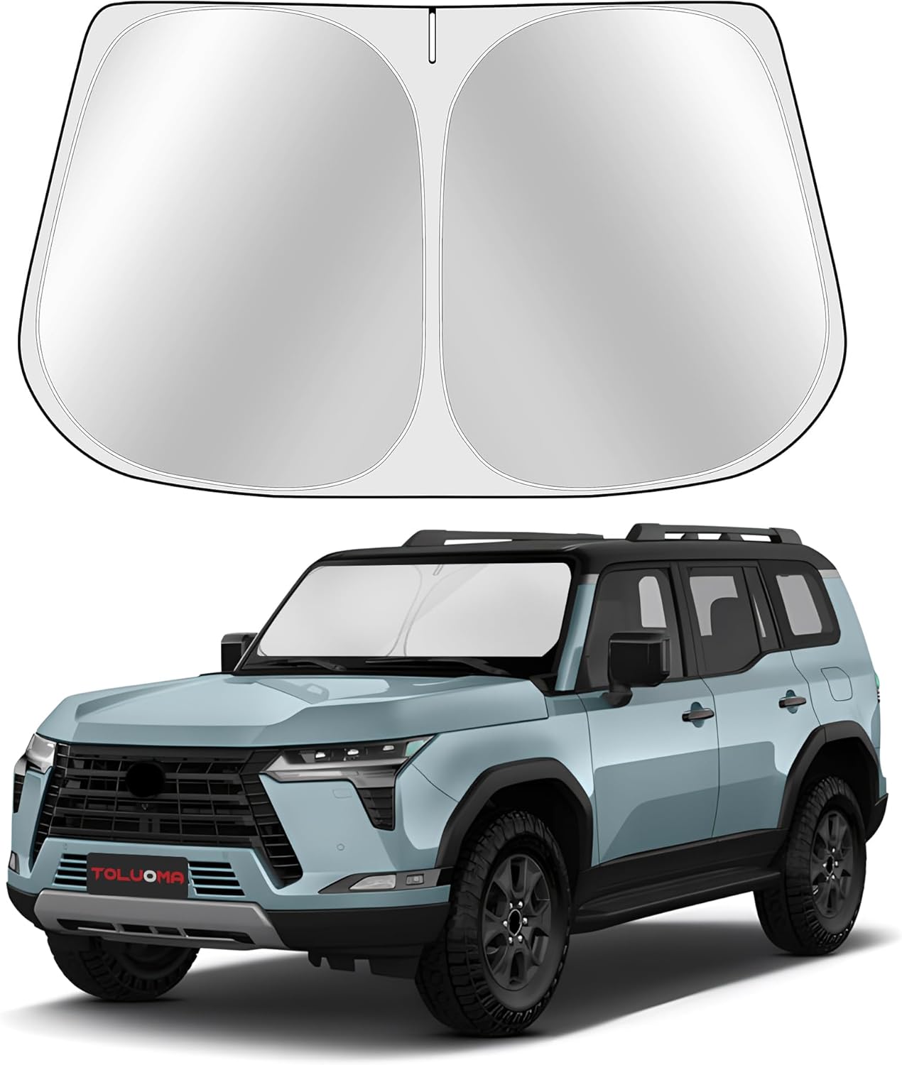 Custom Fit Windshield Sun Shade for Le-xus GX 550 2024-2025 - Full Coverage, 210T Reflective Fabric, Double-Layer Design - Blocks 99% UV Rays, Keeps Car Cool, Easy to Install and Store