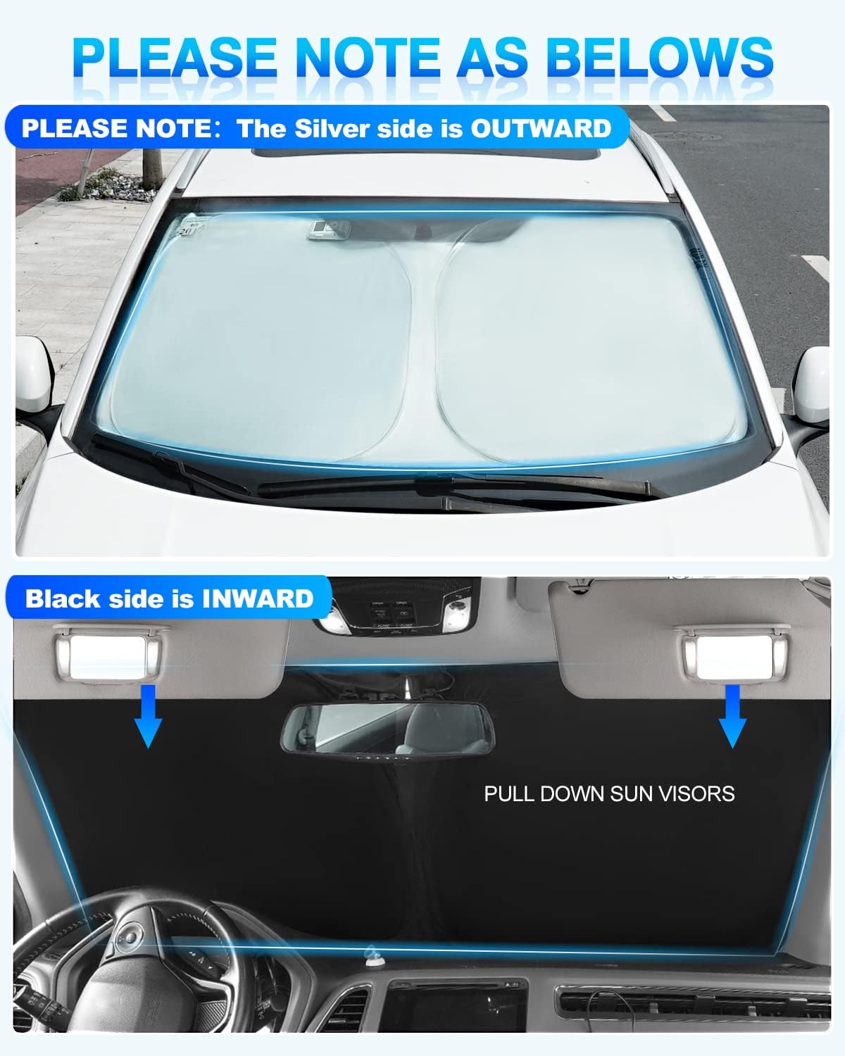 KUST Windshield Sun Shade for Nissan Titan 2020-2023 2024 Window Shade Sun Visor Cover Foldable Blocks UV Rays Keep Your Car Cooler