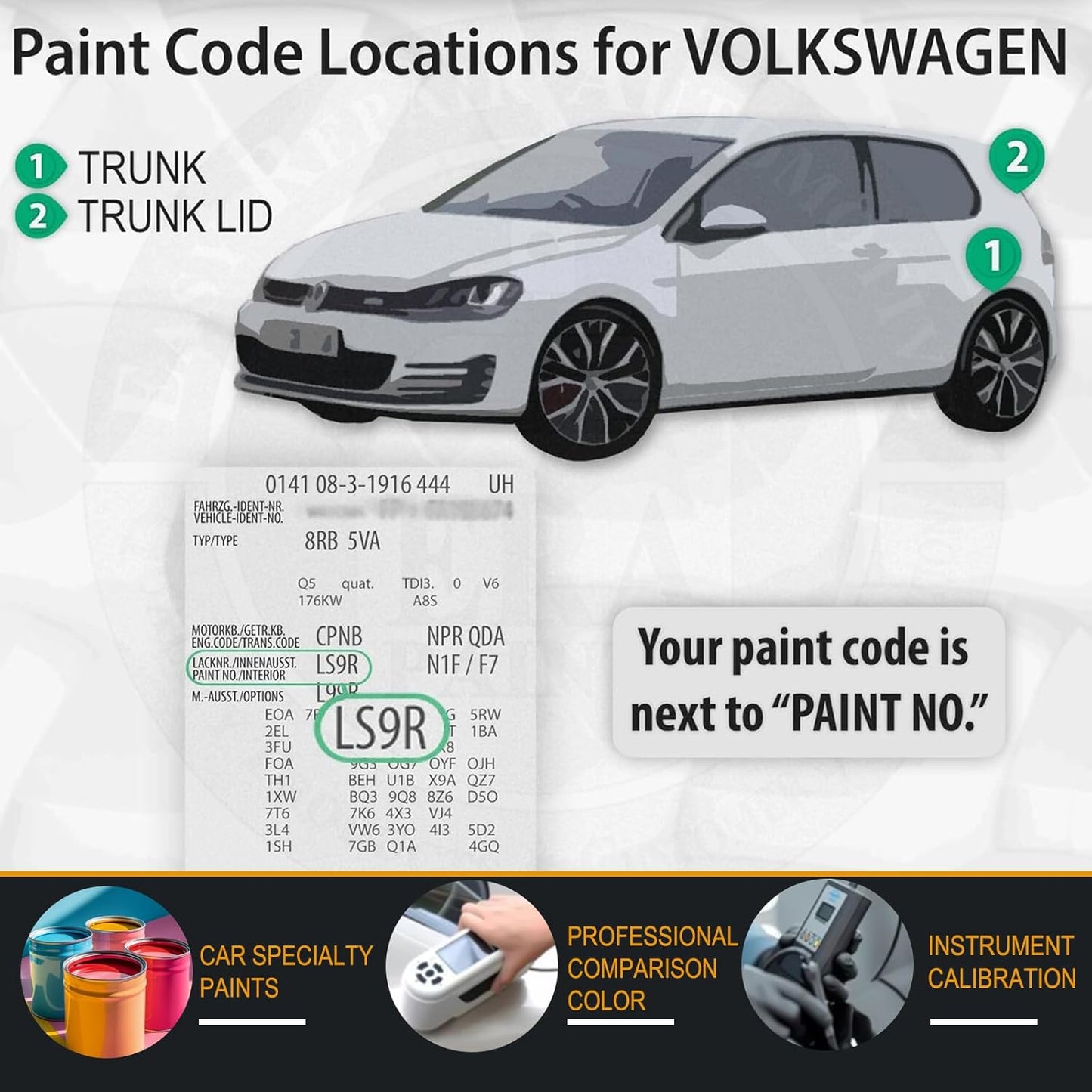 LD7X/2R Platinum Gray Metallic Car Touch Up Paint for Volkswagen, Color Accurate Car Paint Scratch Repair Pen Kit Quick & Easy Fix Vehicle Chips and Automotive Nicks Scuff