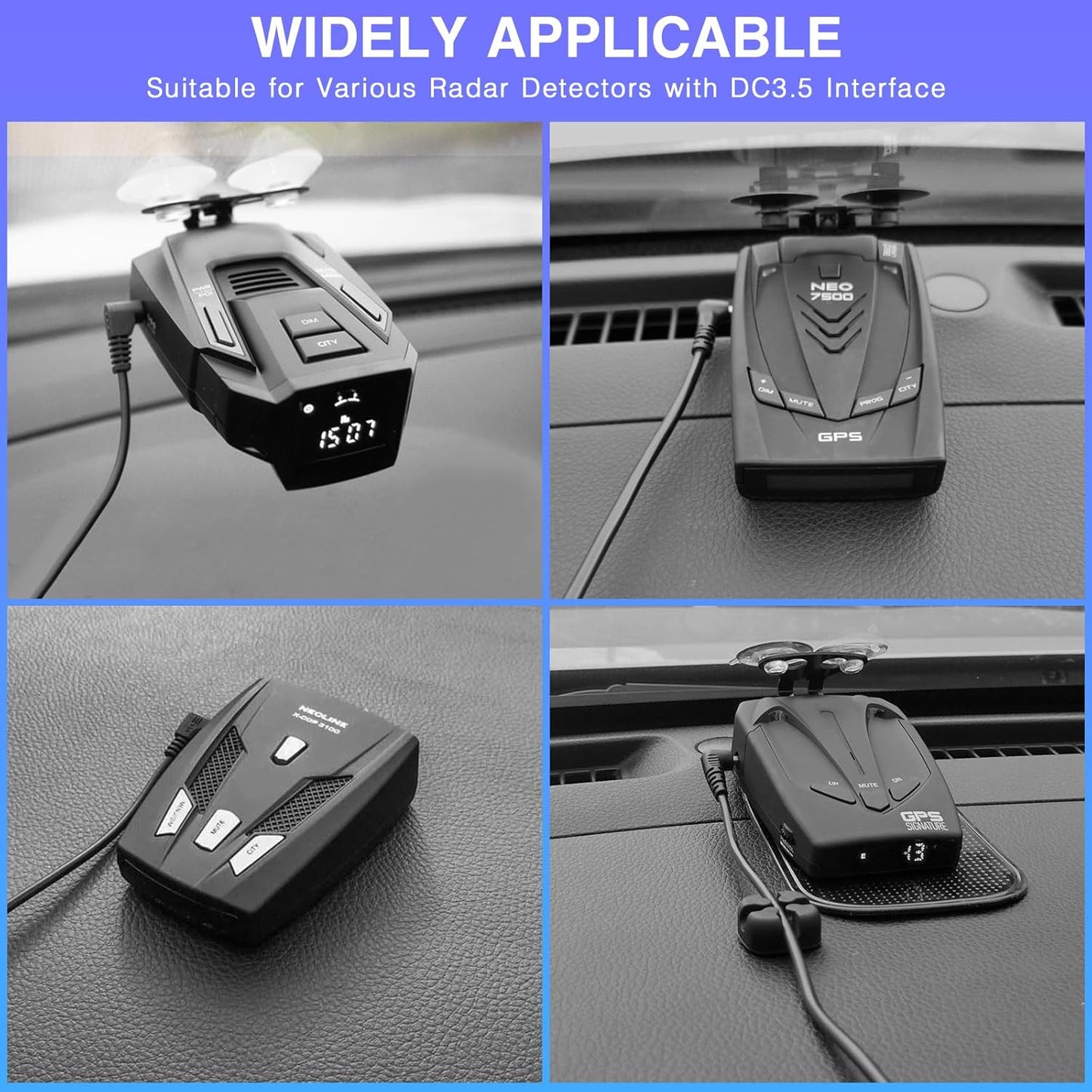 Radar Detector Cable with USB to DC3.5 Plug,Power Cable for Radar Detectors,USB 5V-12V Power Cable,for Cobr RAD 480i 350 380 DFR1 DFR3 DFR5 Whistler Radenso Pro M Radar Detector(DC3.5-6.56FT)