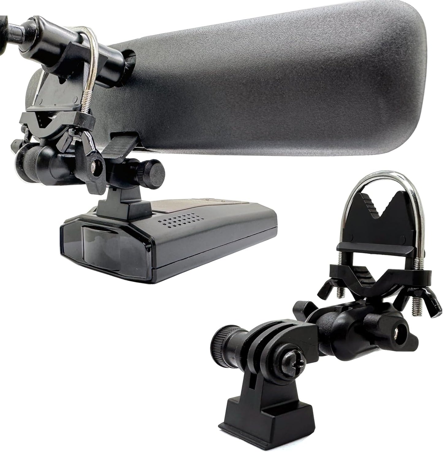 Newly Revised M1 M2 Camera Compatible - UBolt Rearview Mirror Stem Mount w/Magnetic Cradle for Escort IX IXc Max360C MKII Max3 Max4 MaxCam Redline EX GT360 Cobra DualPro RAD700i Radar Detectors