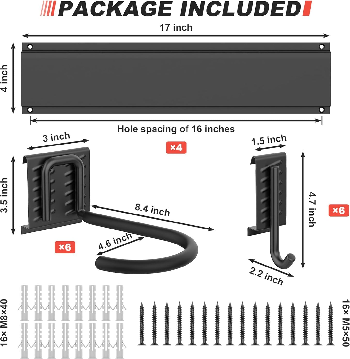 Ultrawall Bike Storage Rack, Wall Mount Bicycle Rack Vertical Bike Hanger for Garage, Home, 6 Bike Racks & 6 Helmet Hooks, Holds Up To 660lbs