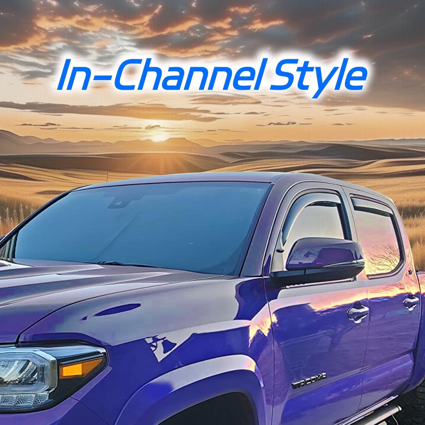 Window Visor Fit for GMC Terrain 2018-2024, in Channel Window Rain Guards, Smoke Tinted Vent Window Visors, Vent Shade Shield, 2018 2019 2020 2021 2022 2023 2024, 4pcs