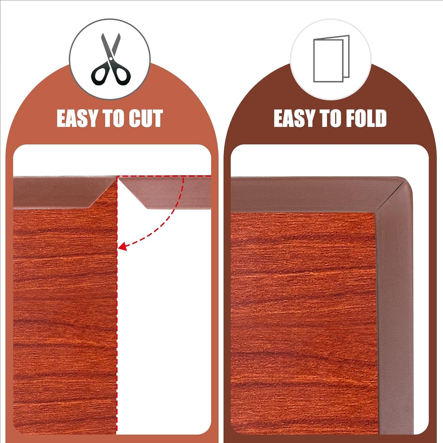 Rubber Edge Trim, Flexible Self Adhesive U Shaped Peel and Stick Edge Banding, 1-1/2"(38mm) U Channel Edge Protector, Edge Guards for Woods, Furniture, 20Ft, Brown Color