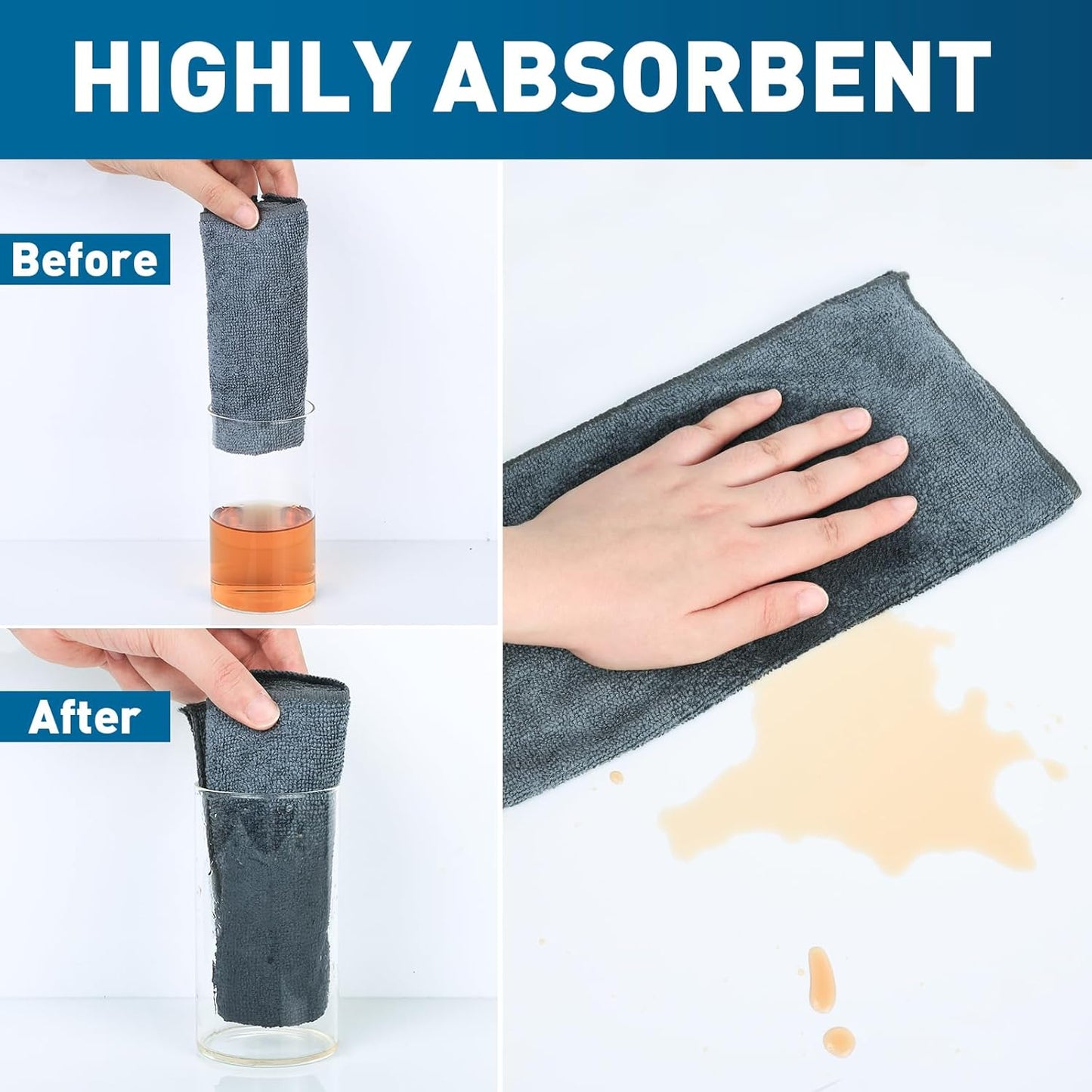 Microfiber Cleaning Cloths Bulk Pack-400 Pack, Microfiber Towels Bulk, Towels for Cars, Cleaning Rags Gray (12x12 inches)