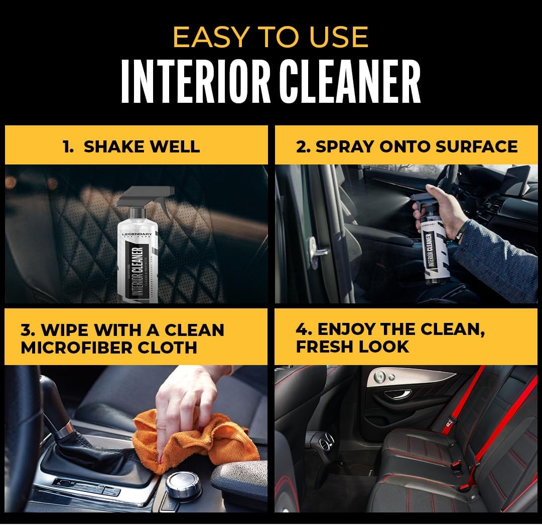 Legendary Interior Cleaner 64oz (Half Gal.) - All Purpose Interior Detailer & Carpet Cleaner for Cars - Safe on Leather, Plastic, Vinyl, Upholstery & Dashboard - UV Protectant - Tough on Stains & Dirt