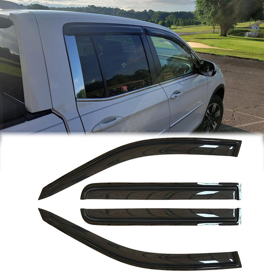 94276 Sunproof Waterproof Side Window Wind Deflector, 4pcs Protective Replacements Rain Guards, Window Visor fit for 2017 2018 2019 2020 2021 2022 2023 2024 Honda Ridgeline