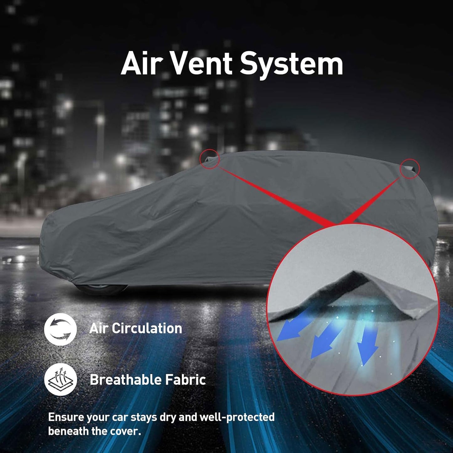 USCarCover Supreme All Weather Protection, Breathable Car Cover for Jeep CJ5 1955-1983 SUV 2-Door Upgraded Fabric Pollution, Dust, Sun, Snow, Rain