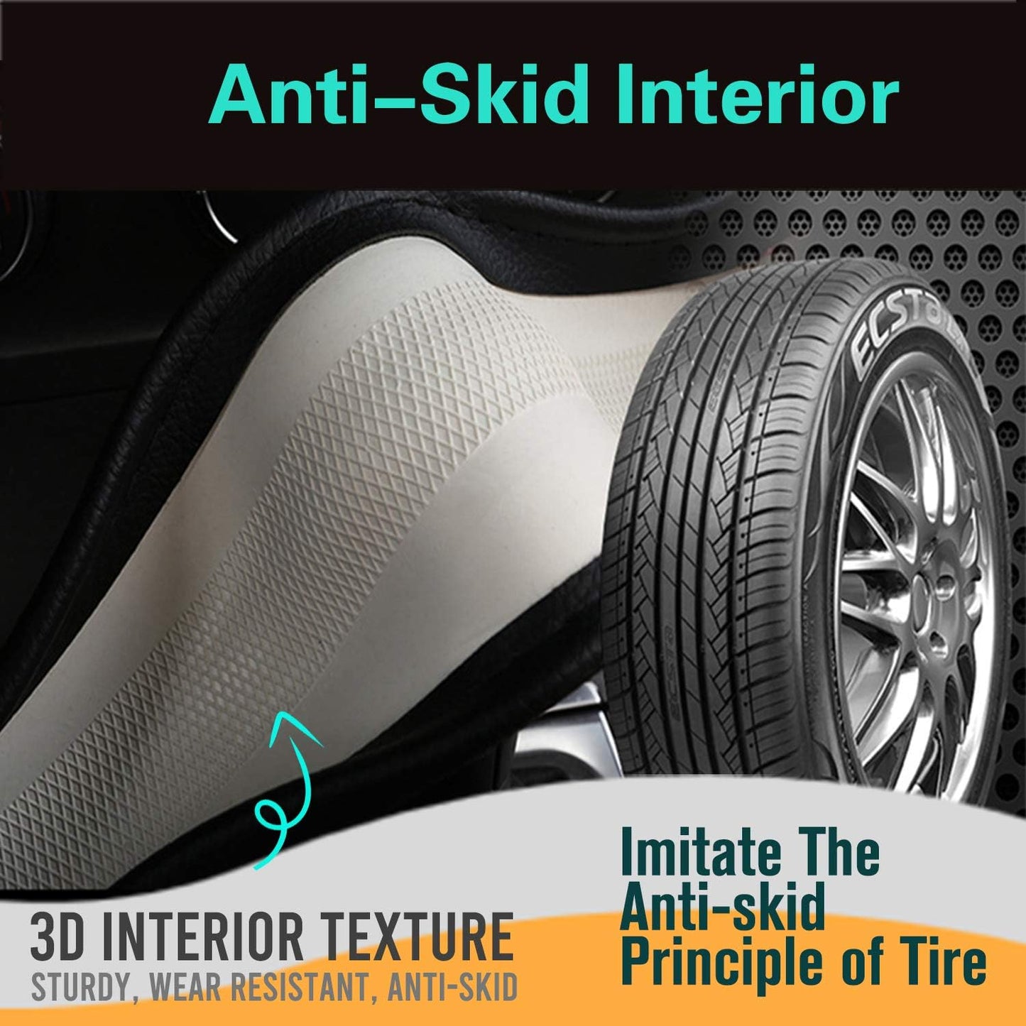 PINCTROT Steering Wheel Cover Great Grip with 3D Honeycomb Anti-Slip Design, Universal 14.5-15 Inch (Wine Red)