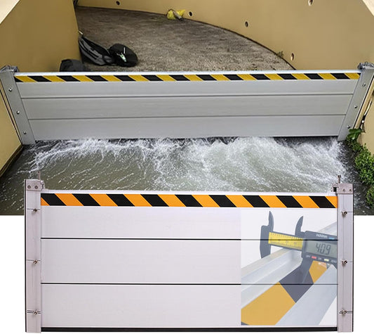 Reusable Heavy Duty Aluminum Flood Barriers for Home Exterior, Flood Protection Barriers Water Barrier Door Quick Detachable Garage Doors Detachable Mobile Rain Water Baffle ( H 15.7 inch L 2FT)