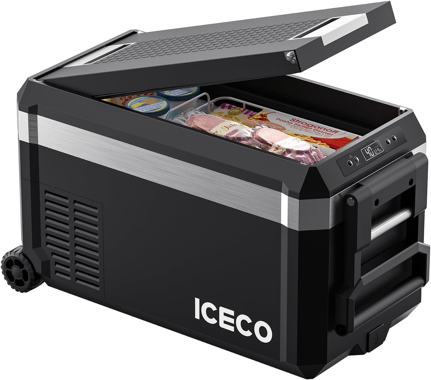 ICECO JP30 Pro 12 Volt Refrigerator, Portable Fridge Freezer Powered by SECOP Compressor, 31 Quart Car Fridge 12/24V DC 110~240 Volt AC, -4℉-68℉, Refrigerator for Car, Camping and Home Use