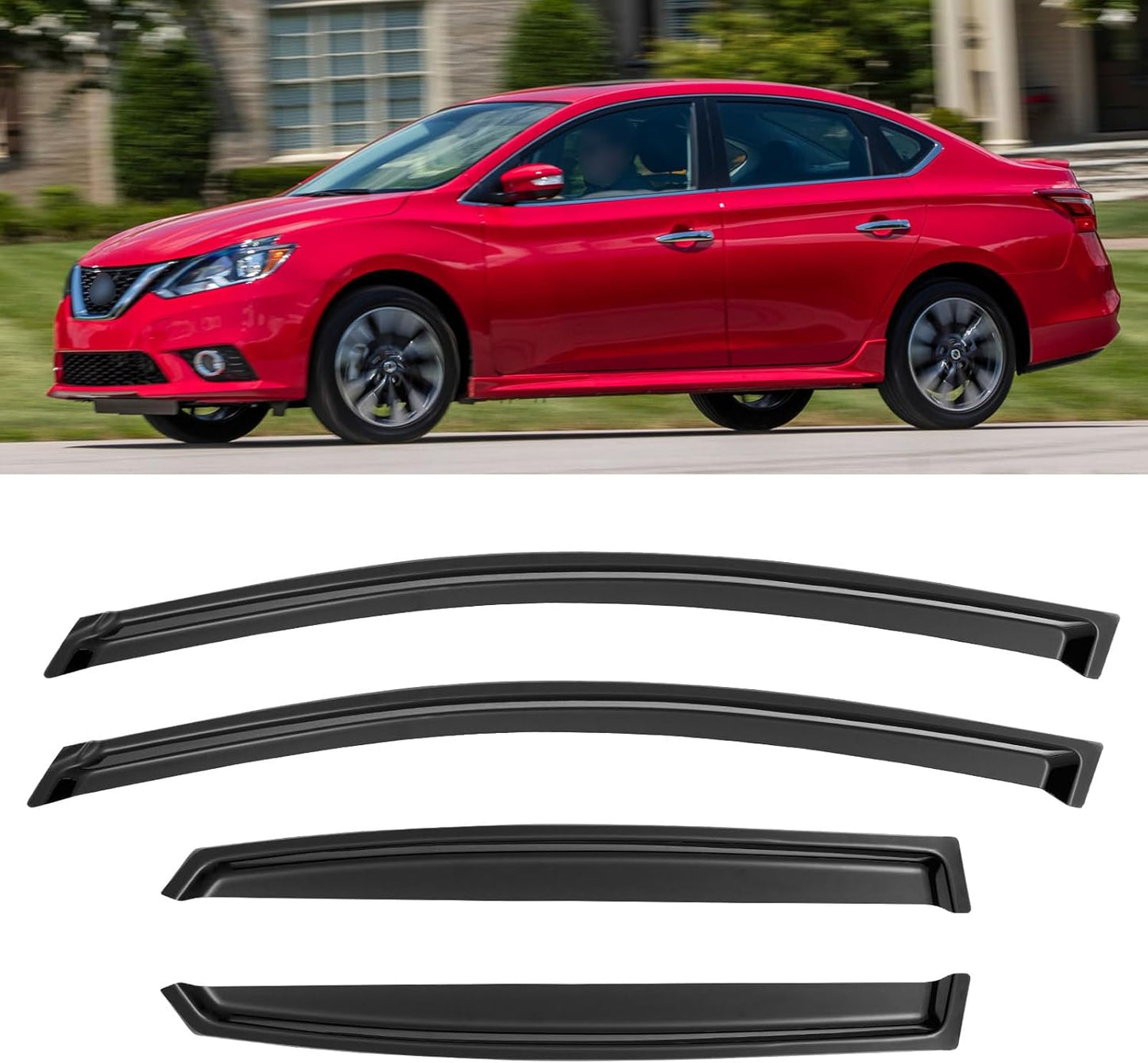 Window Visors Rain Guards Shield for 2013-2019 Nissan Sentra, Window Wind Deflectors Vent Shades for 13-19 Sentra