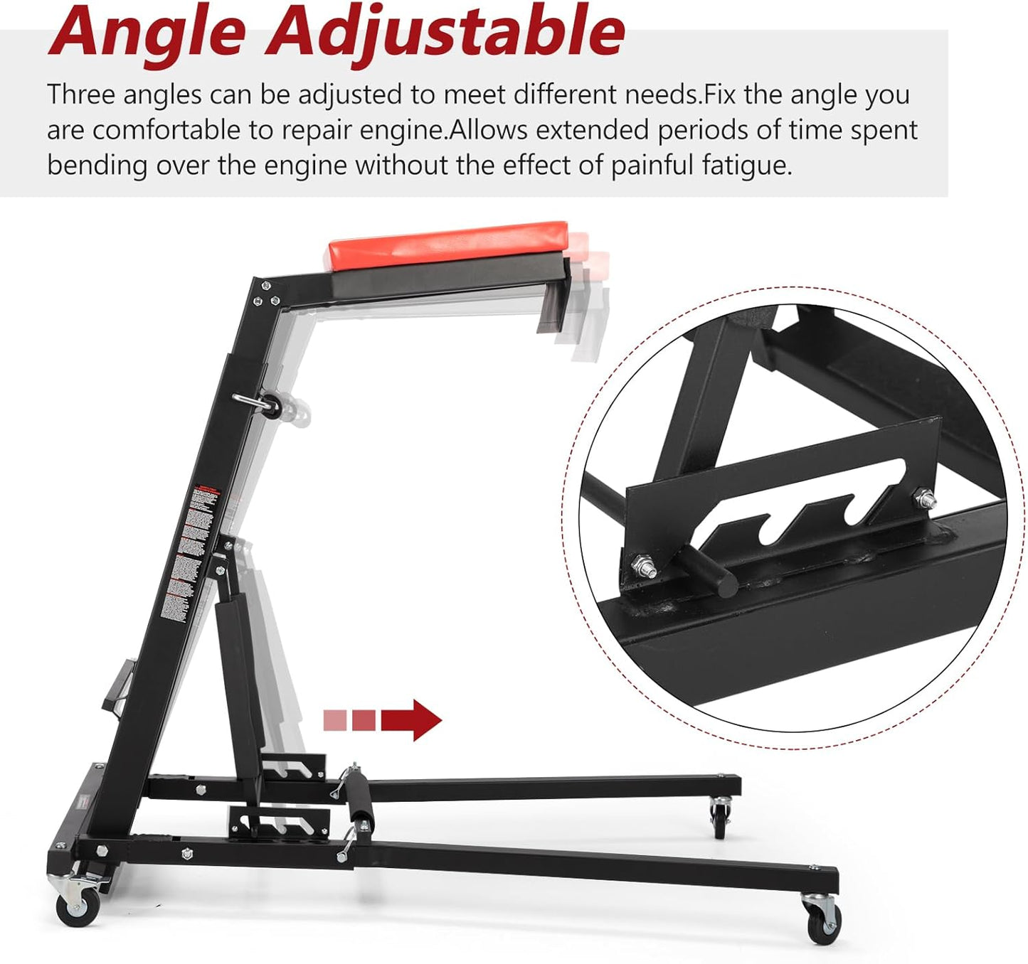 BUNKER INDUST Automotive Engine High Top Creeper Workstation Shop Mechanic | Adjustable Height | | Foldable | | 400 LBS Capacity |