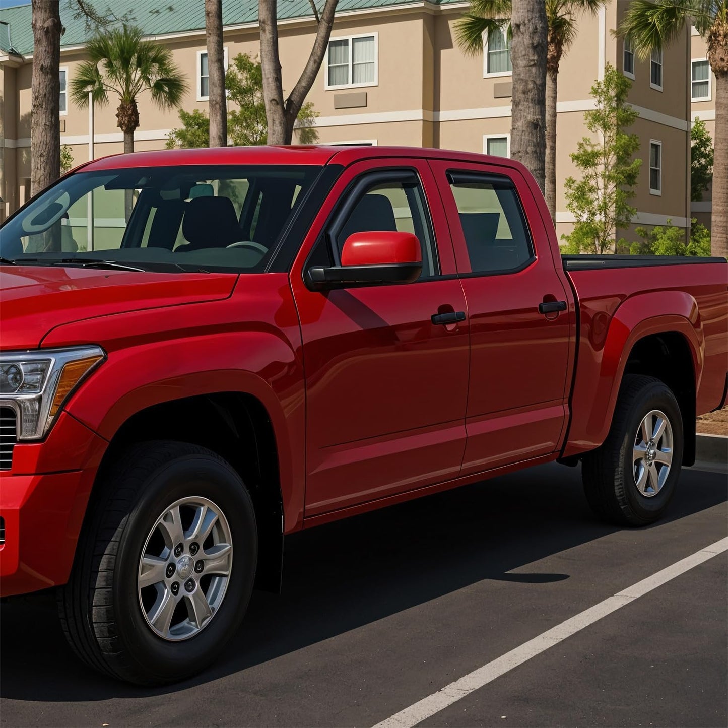 Voron Glass in-Channel Extra Durable Rain Guards for Toyota Tundra 2022-2025 Double Cab, Window Deflectors, Vent Window Visors, 4 Pieces - 200456