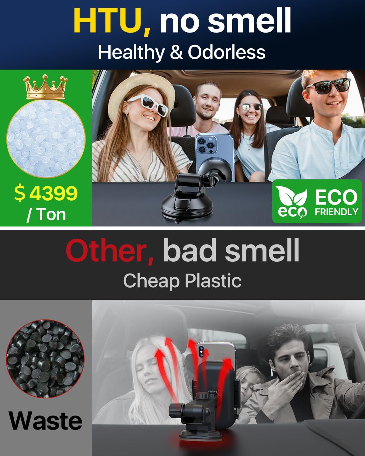 2025 Upgraded for Magsafe Car Mount [80LBS Strongest Suction & Military-Grade] Powerful Magnetic Cell Phone Holder for Car Dashboard Windshield for iPhone 16 15 14 Pro Max Mini (Black)