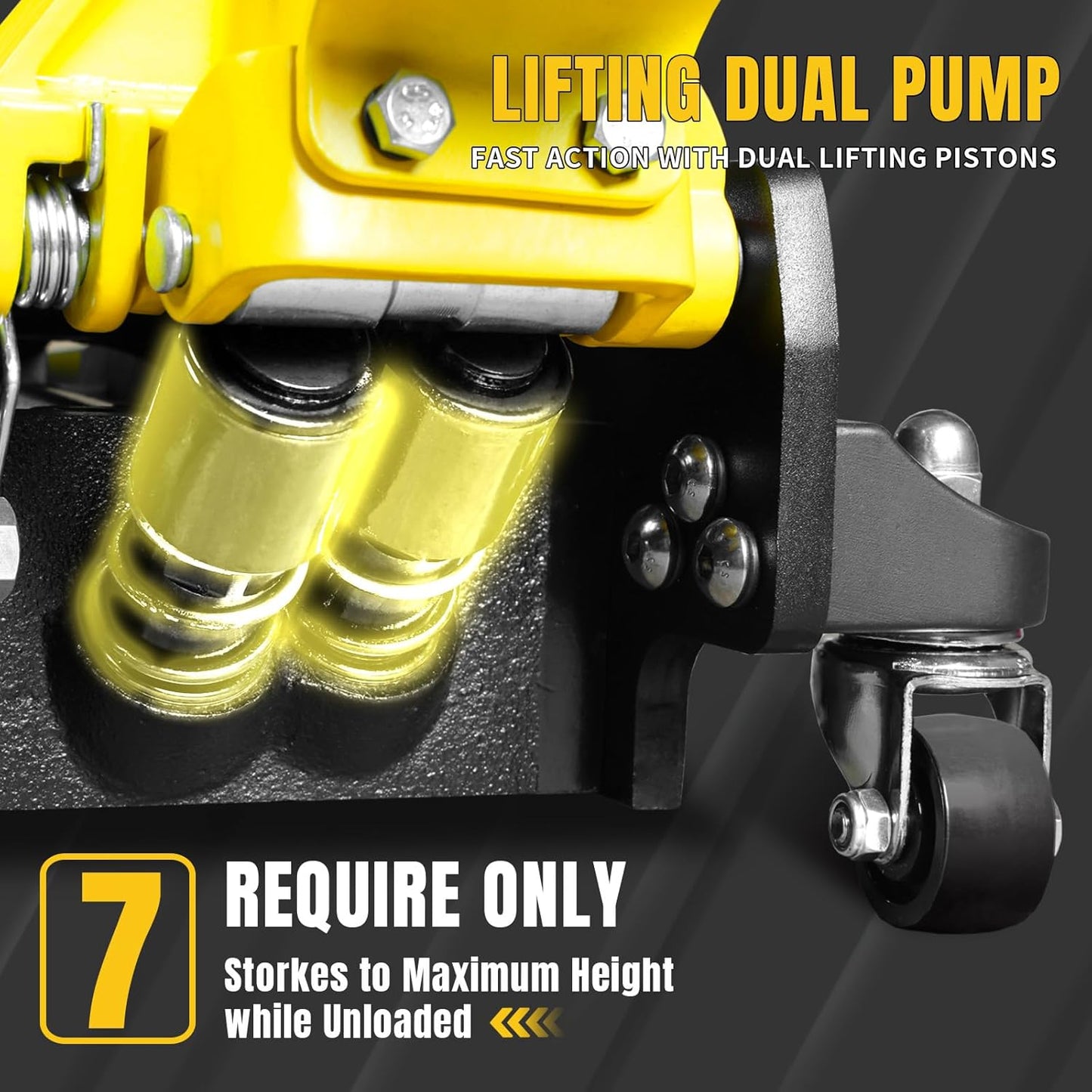 YELLOW JACKET Floor Jack 3 Ton Full Aluminum Ultra Lightweight Low Profile Hydraulic Racing Car Jack with Dual Pumps Quick Lift and Foot Pedal for Auto Repair, 6600 lbs Capacity