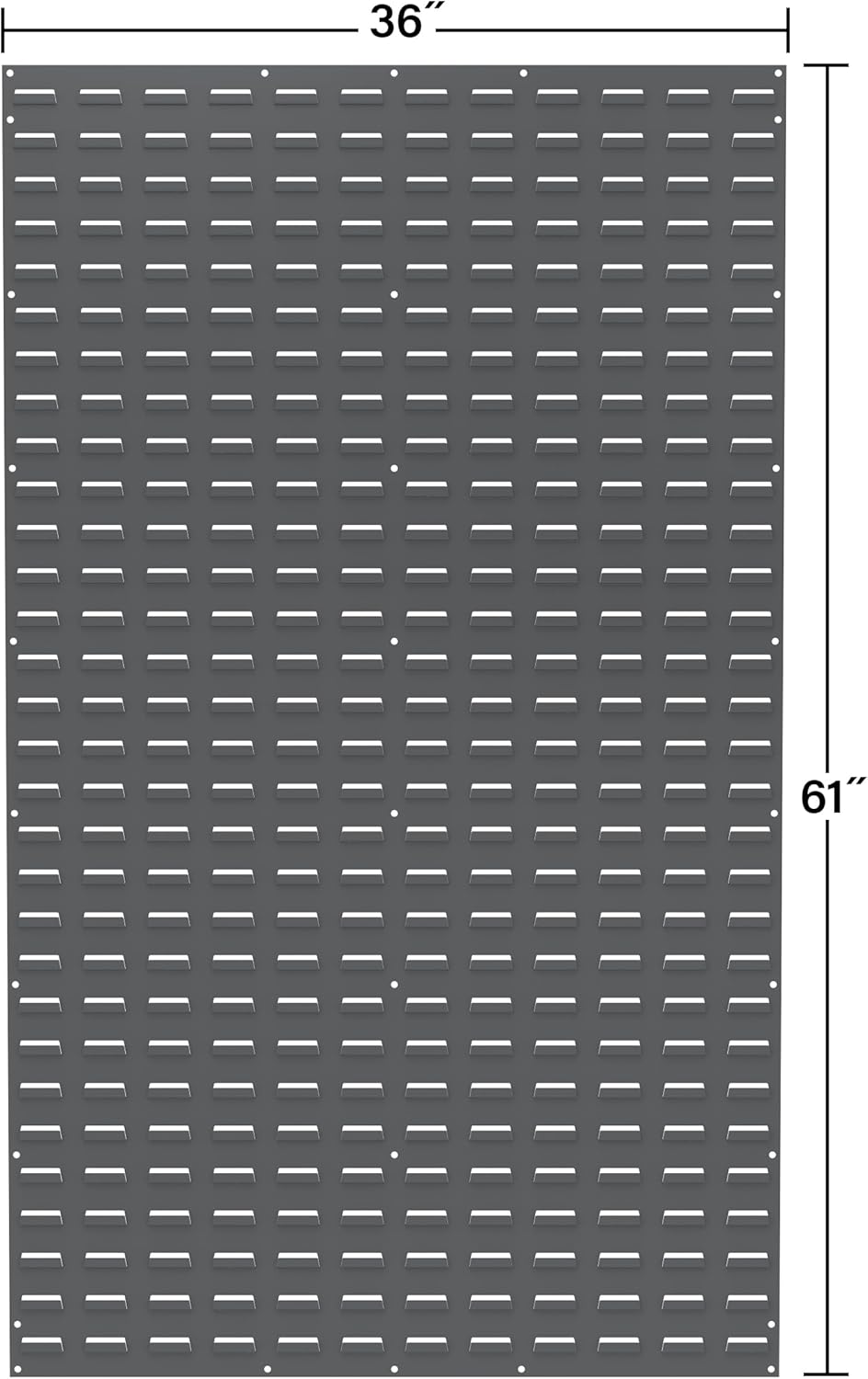Akro-Mils 30161 Heavy Duty Wall Mount Garage Storage Steel Louvered Panel | Wall Storage Bin Hanging Organizer System for AkroBins, 36-Inch W x 61-Inch H, Beige, Single
