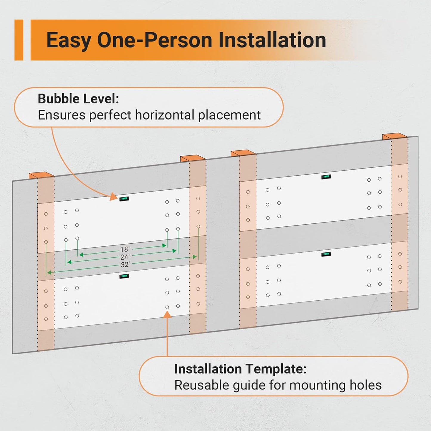 1x4 ft Garage Shelving, 2-Pack Wall-Mounted Shelves for Garage, Kitchen, Pantry Storage, 300 lbs Total Load Capacity Wall Shelving, Black