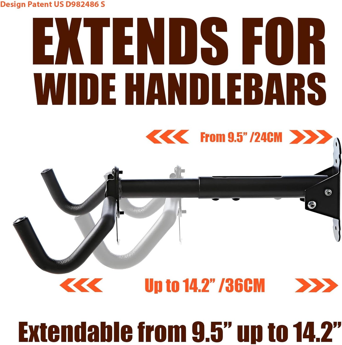 Gootus Bike Wall Mount Hanger - Horizontal Bicycle Indoor Storage Rack | Cycling Wall Mounted Holder Hook - Hang Your Road, Mountain or Hybrid Bikes in Garage or Home